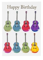 Happy Birthday Card - Jazzy Acoustic Guitar Design: Greetings Card