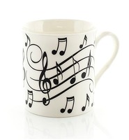 Music Notes Mug - Black On White: Mug