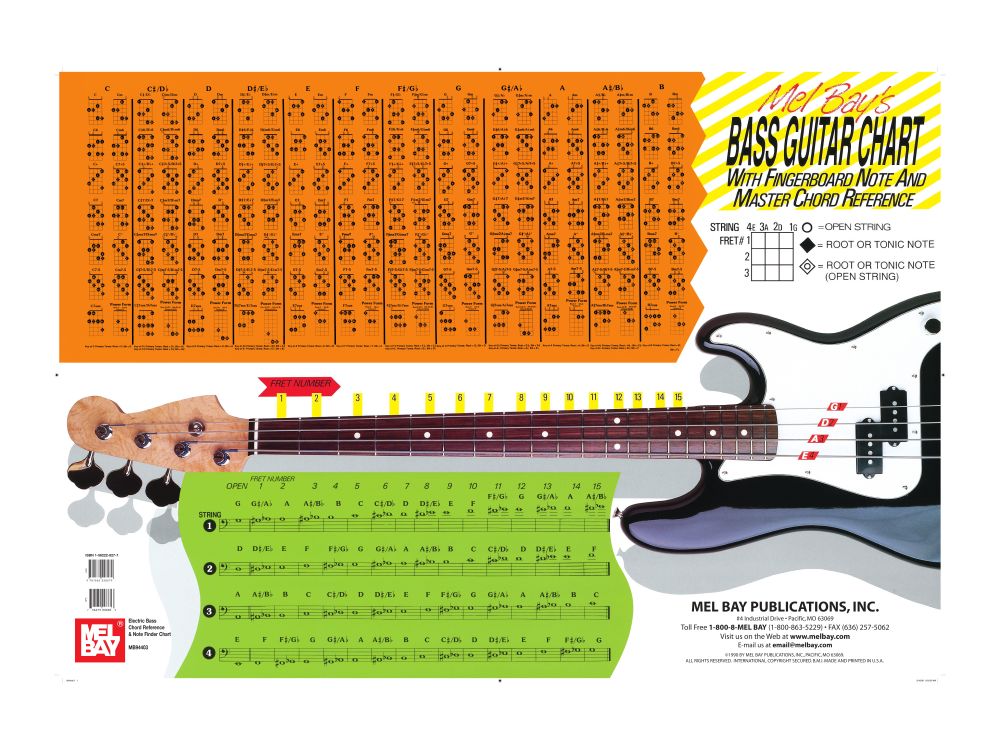 William Bay: Electric Bass Guitar Wall Chart: Bass Guitar: Reference