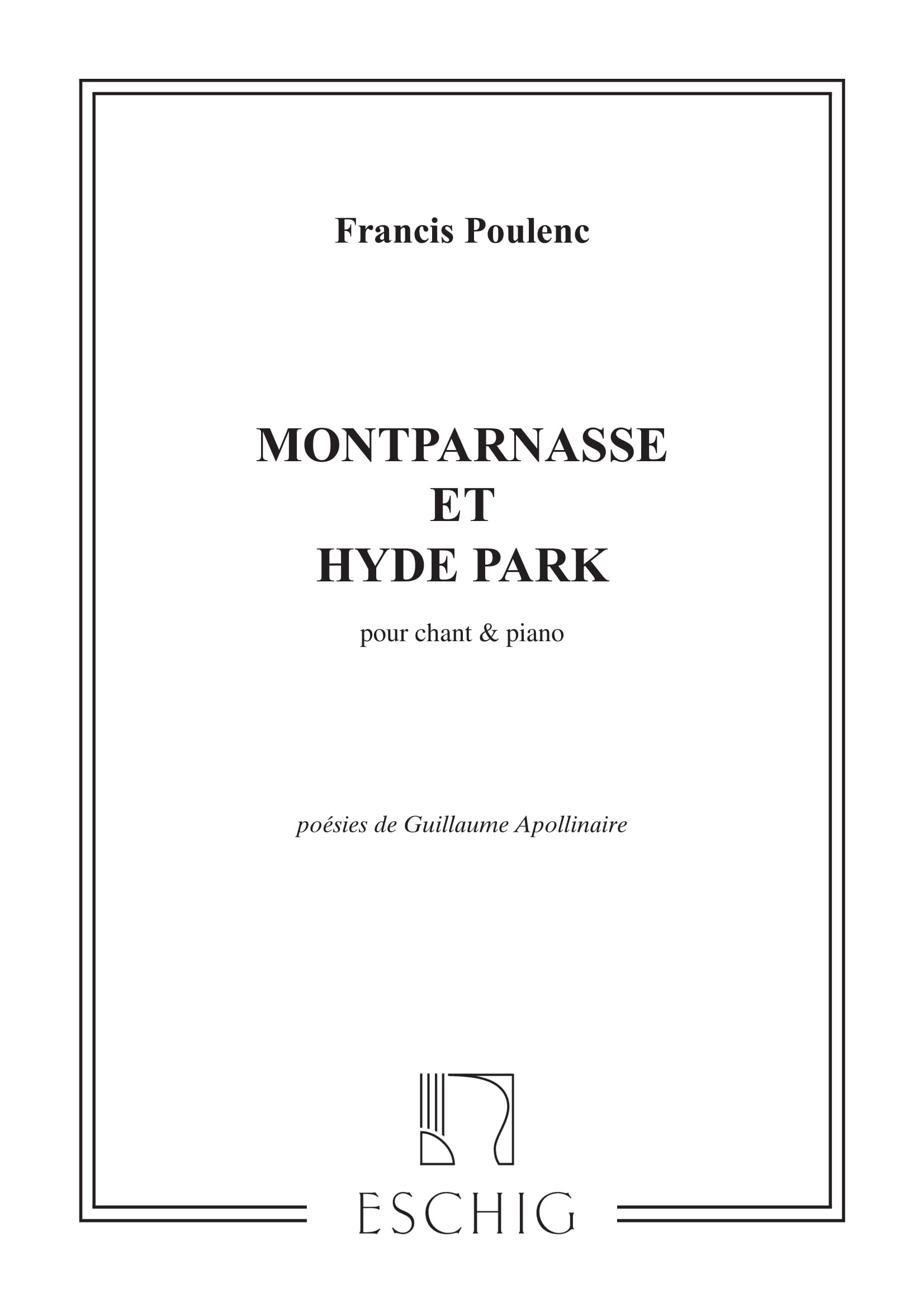 Francis Poulenc: Montparnasse And Hyde Park: Soprano or Tenor: Vocal Work
