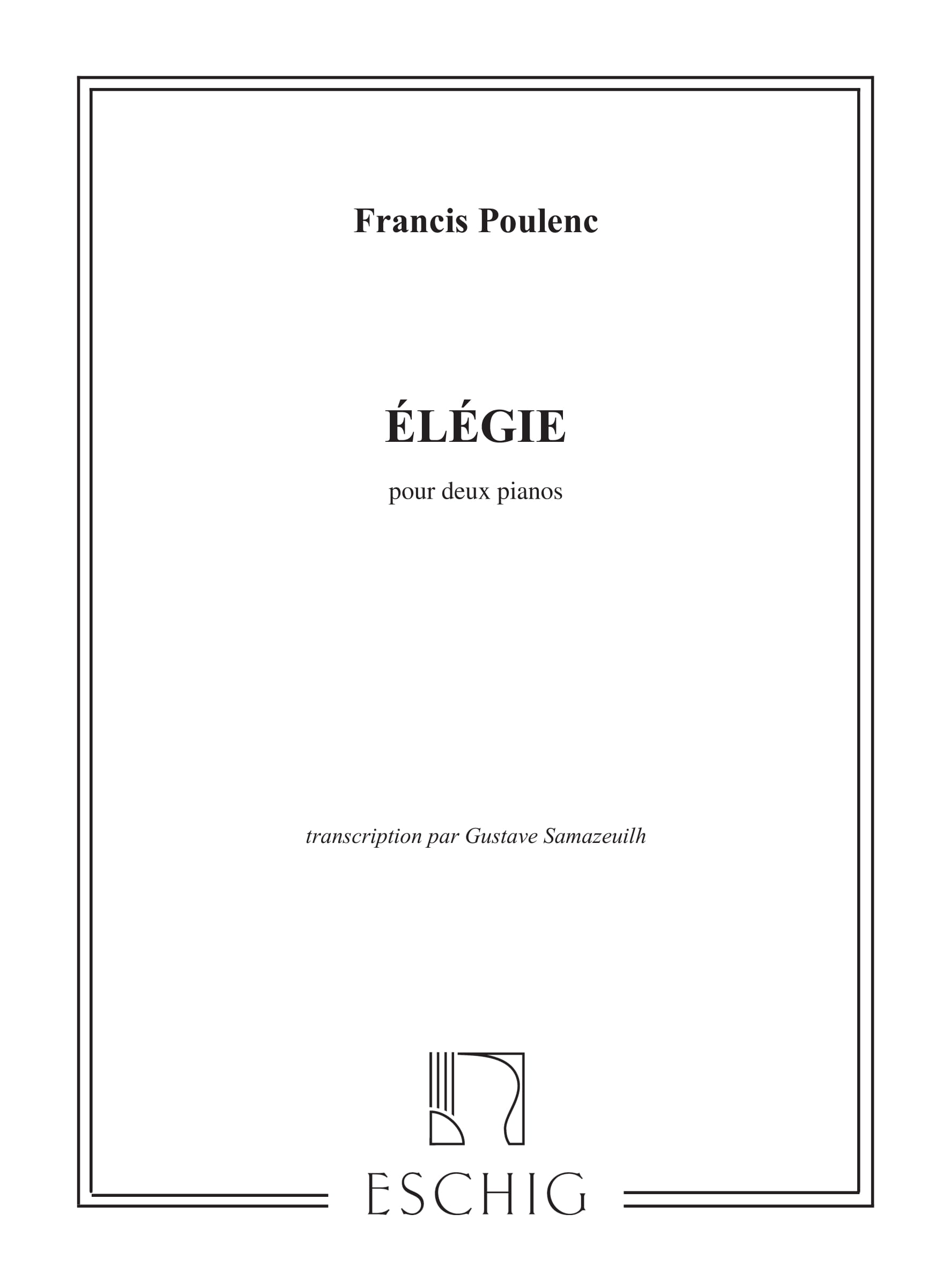 Francis Poulenc: Elegie Pour Deux Pianos: Piano Duet: Instrumental Work