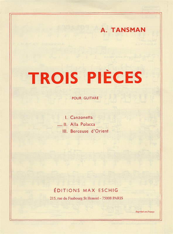 Alexandre Tansman: Trois Pices - No. 2 Alla Polacca: Guitar: Instrumental Work