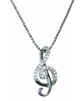 Sterling Silver Pendant - Treble Clef: Jewellery