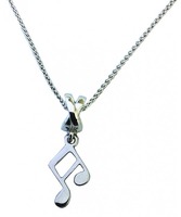 Sterling Silver Pendant - Small Dble Quavers: Jewellery