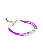 Italian Leather Treble Clef Bracelet - Purple: Jewellery