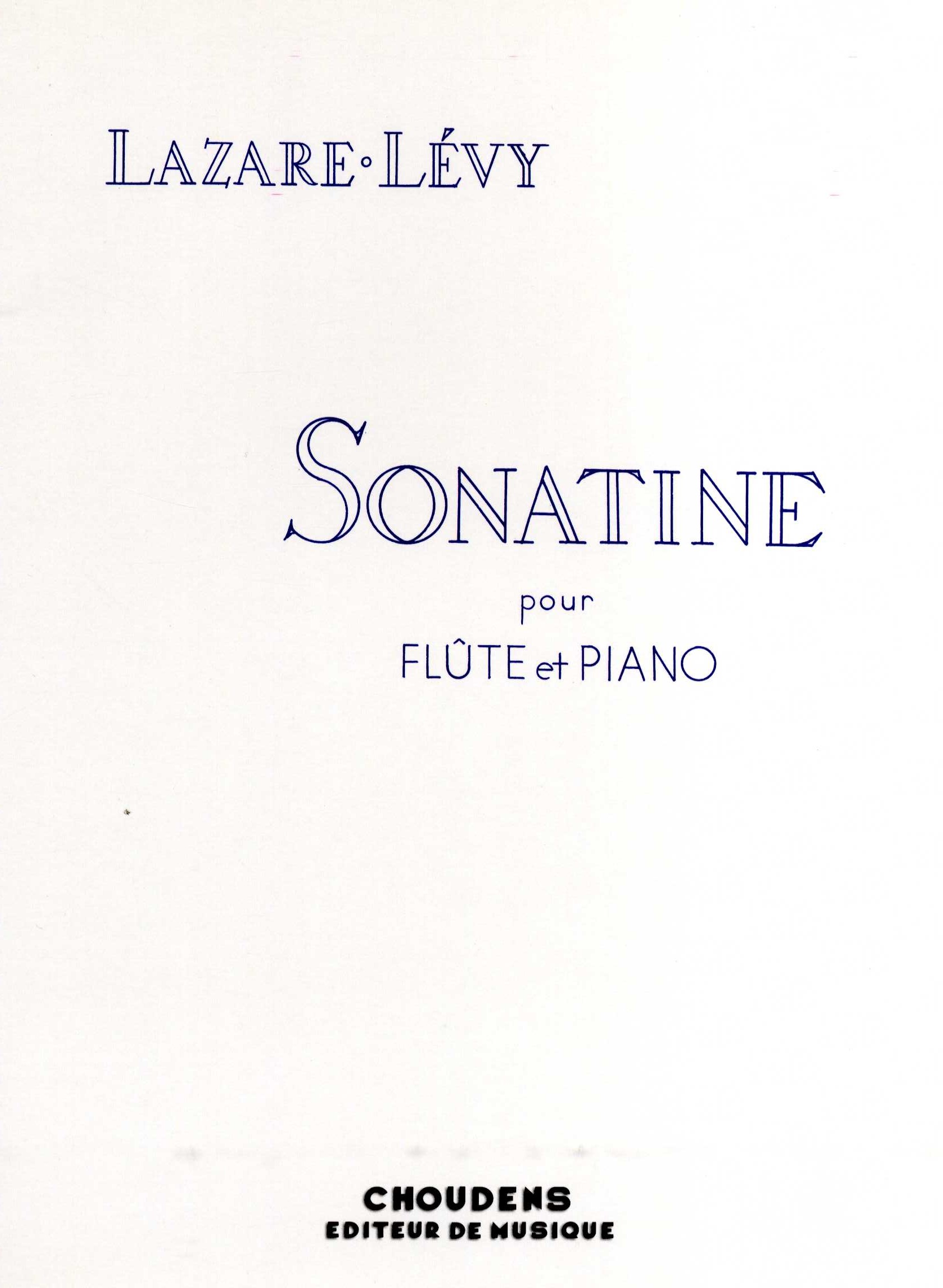 Lazare Lévy: Sonatine Pour Flute Et Piano Op.32