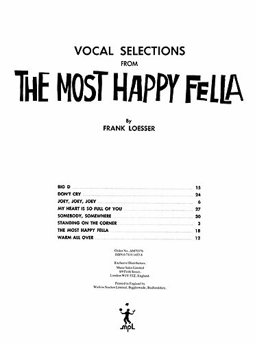 Frank Loesser: The Most Happy Fella: Voice: Mixed Songbook