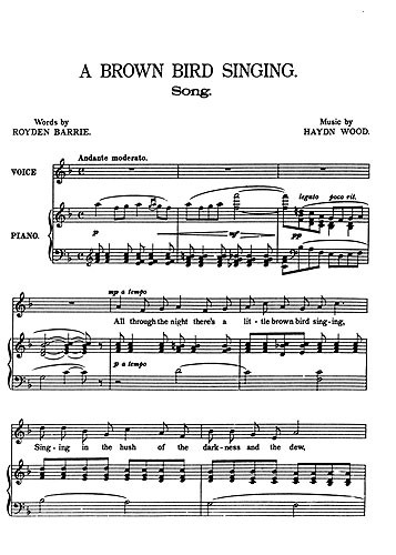 Haydn Wood: A Brown Bird Singing: Voice: Vocal Work