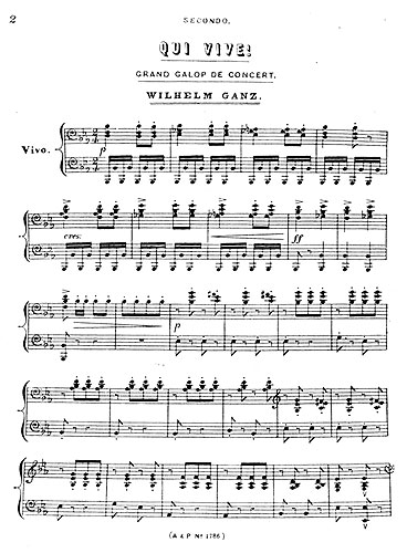 Wilhelm Ganz: Qui Vive: Piano Duet: Instrumental Work