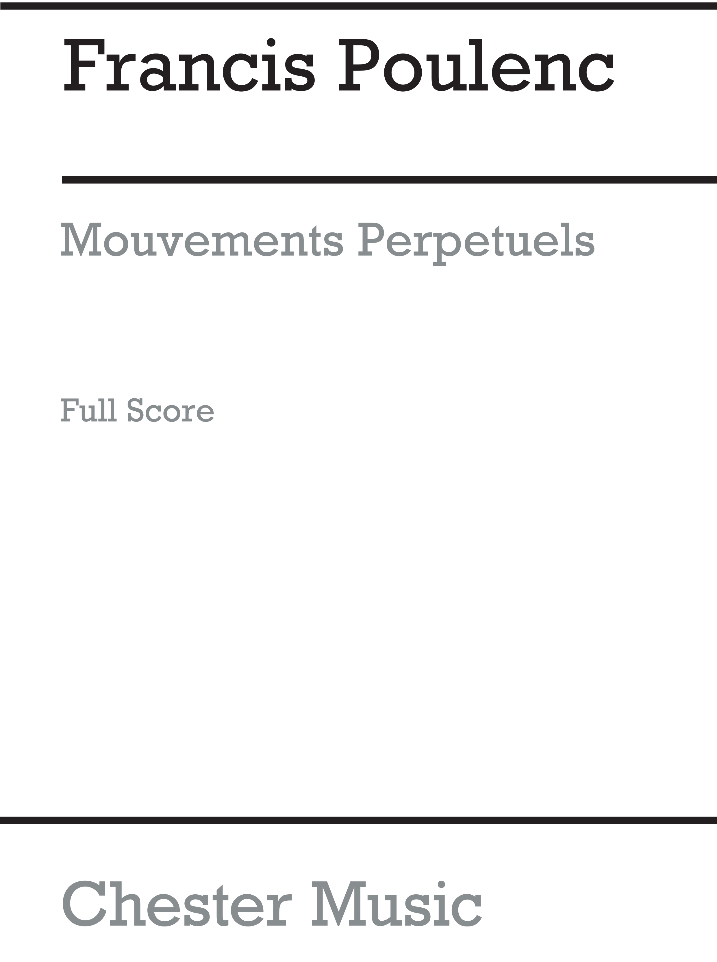 Francis Poulenc: Mouvements Perpétuels: Orchestra: Score