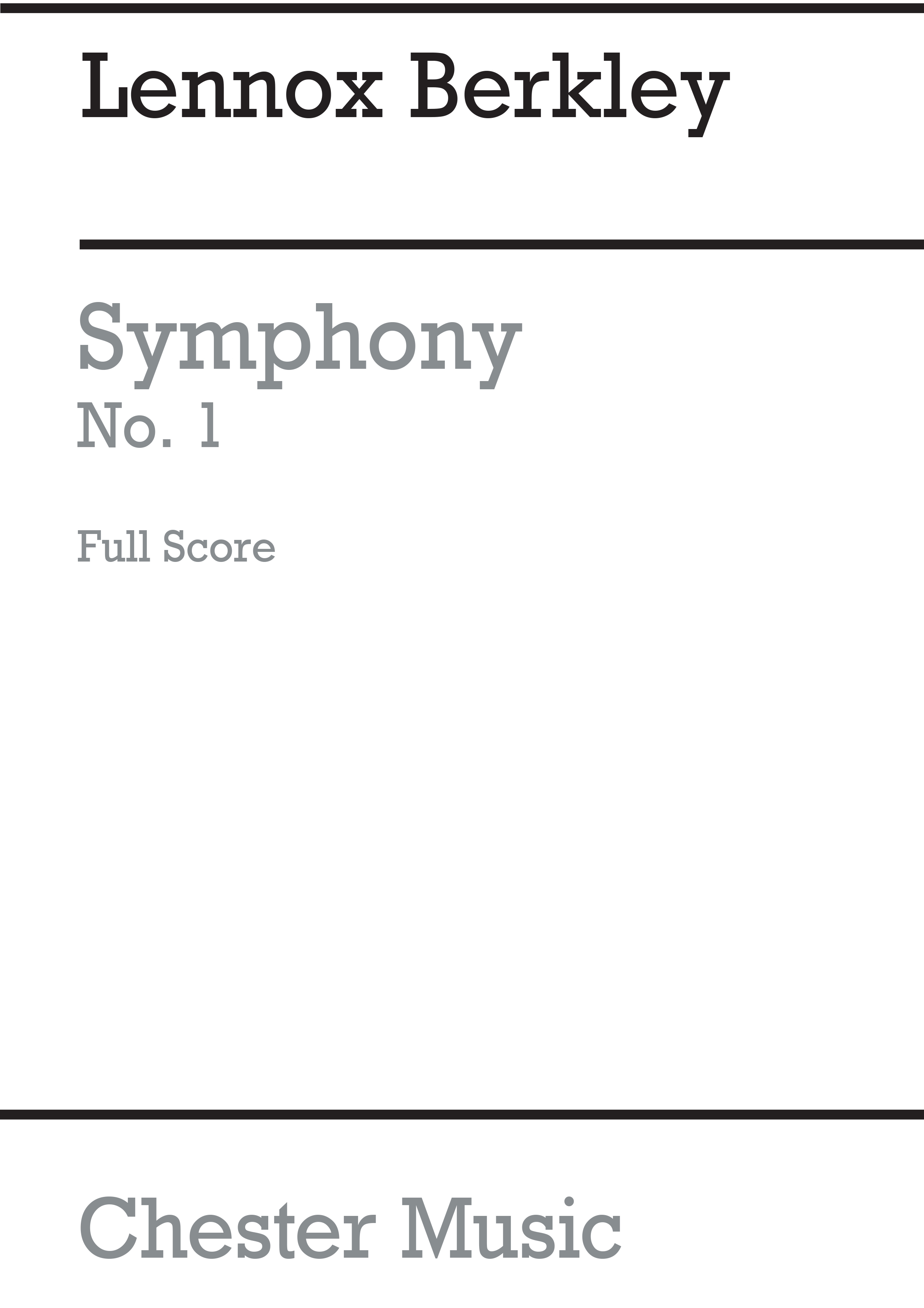 Lennox Berkeley: Symphony No.1 Op.16 (Miniature Score): Orchestra: Miniature
