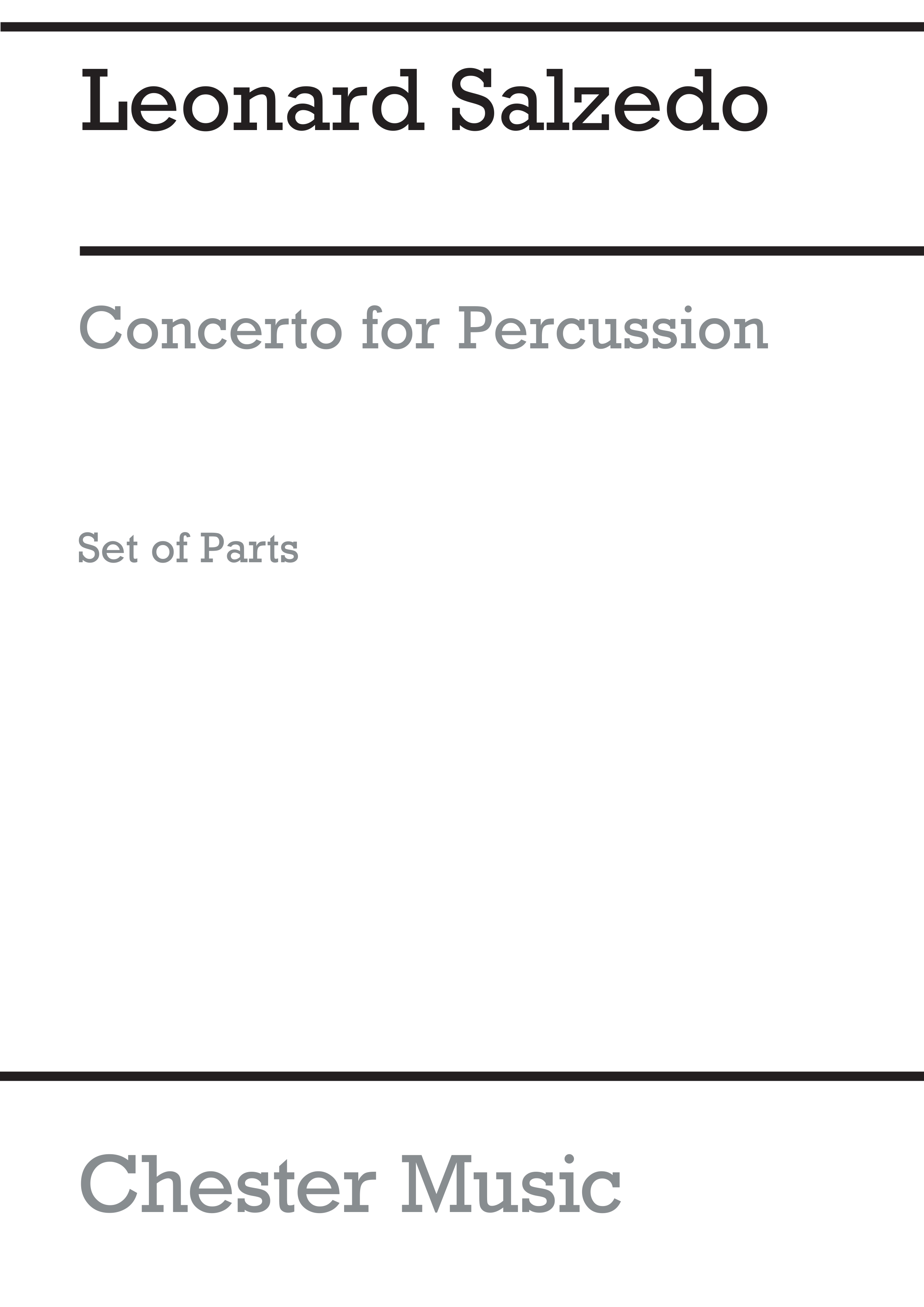 Leonard Salzedo: Concerto For Percussion Op. 74 (1969) Pts: Percussion: