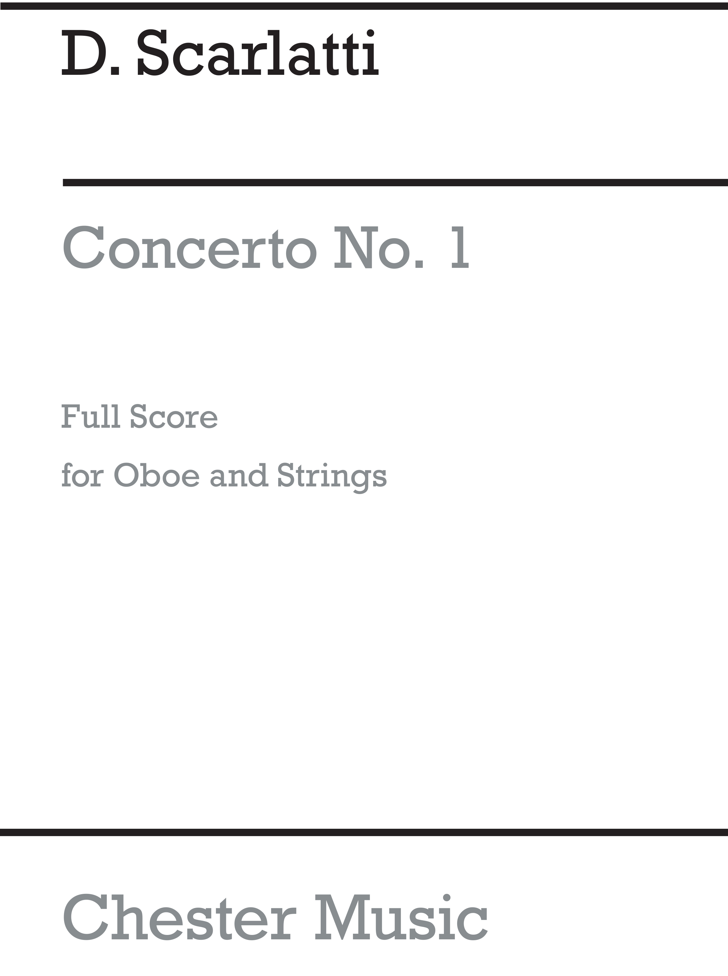 Domenico Scarlatti: Scarlatti  D Concerto No 1 In G Major: Oboe: Score and Parts