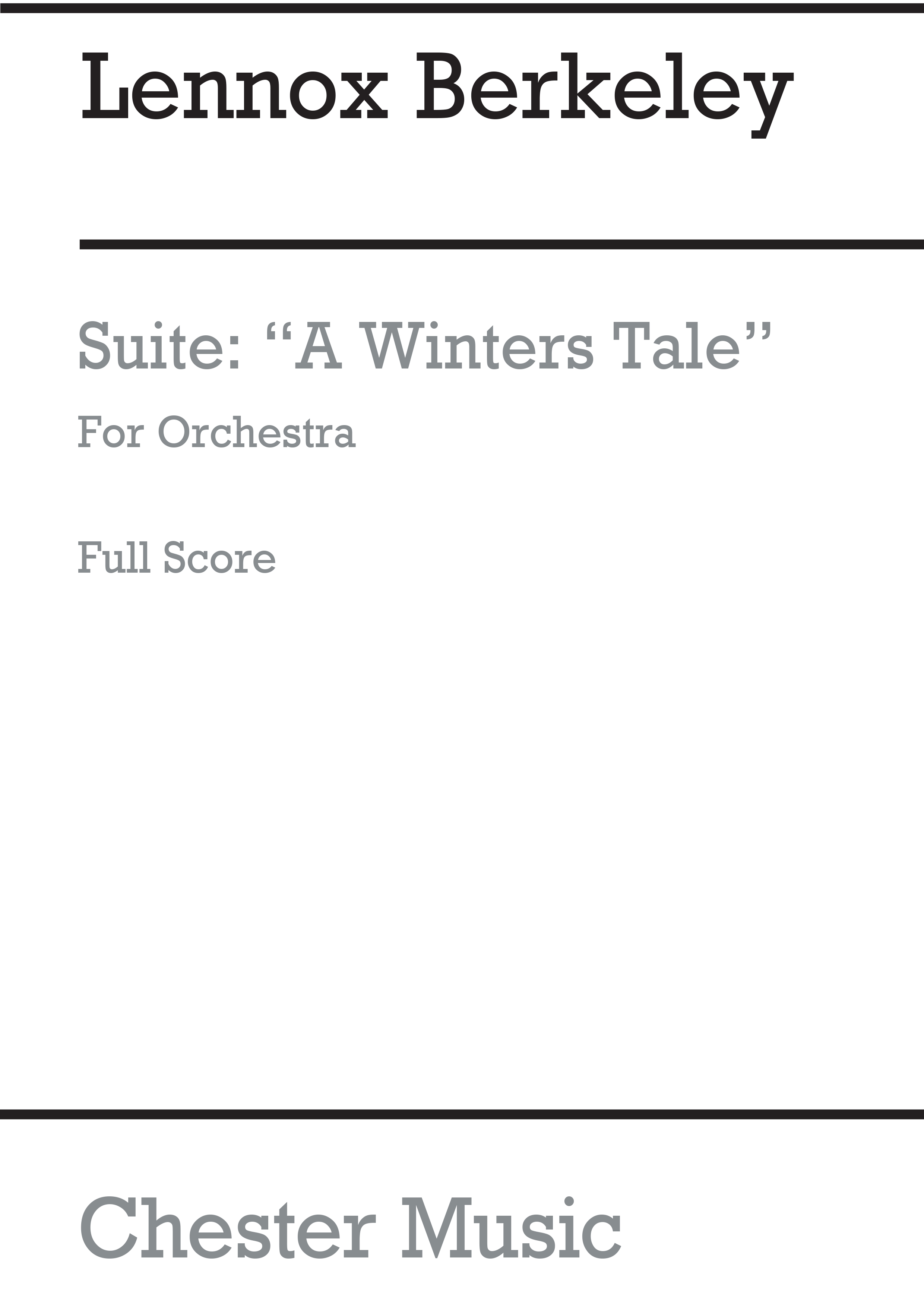 Lennox Berkeley: Suite From The Winter's Tale Op.54: Orchestra: Miniature Score