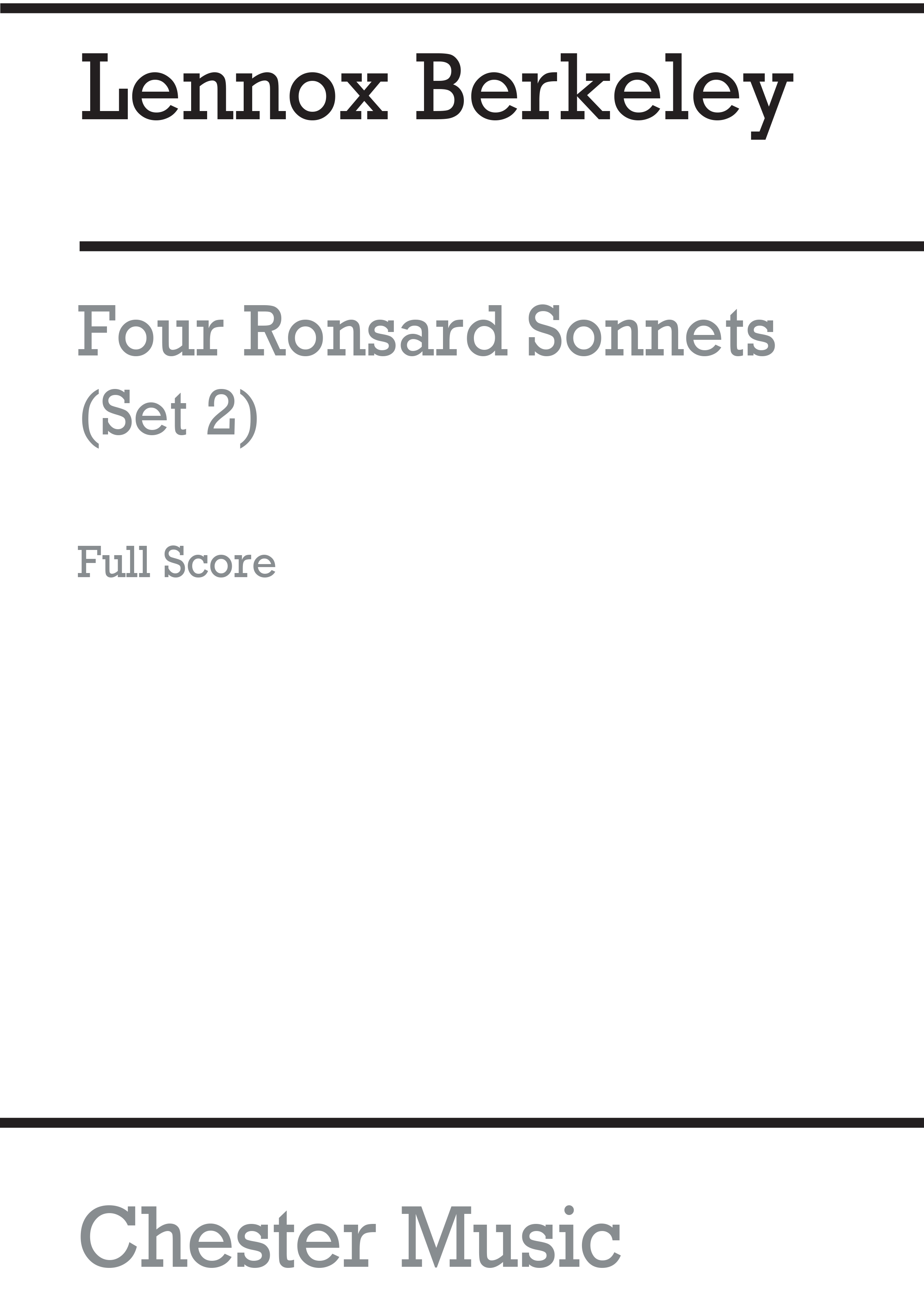 Lennox Berkeley: Four Ronsard Sonnets Op.62 (Miniature Score): Tenor: Miniature