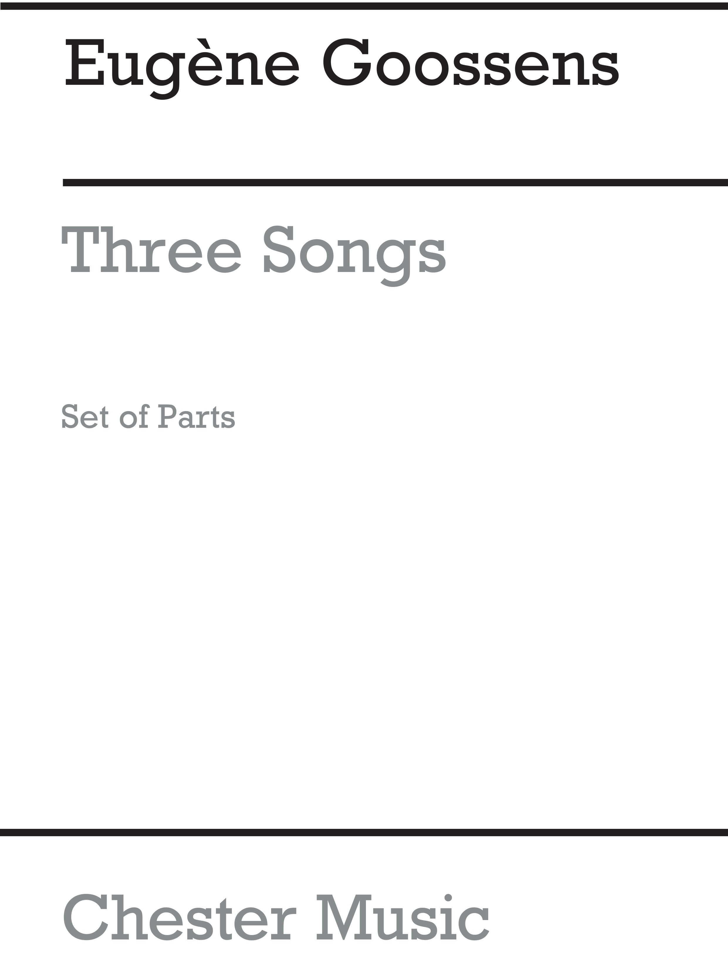 Goossens Three Songs Op. 26: String Quartet