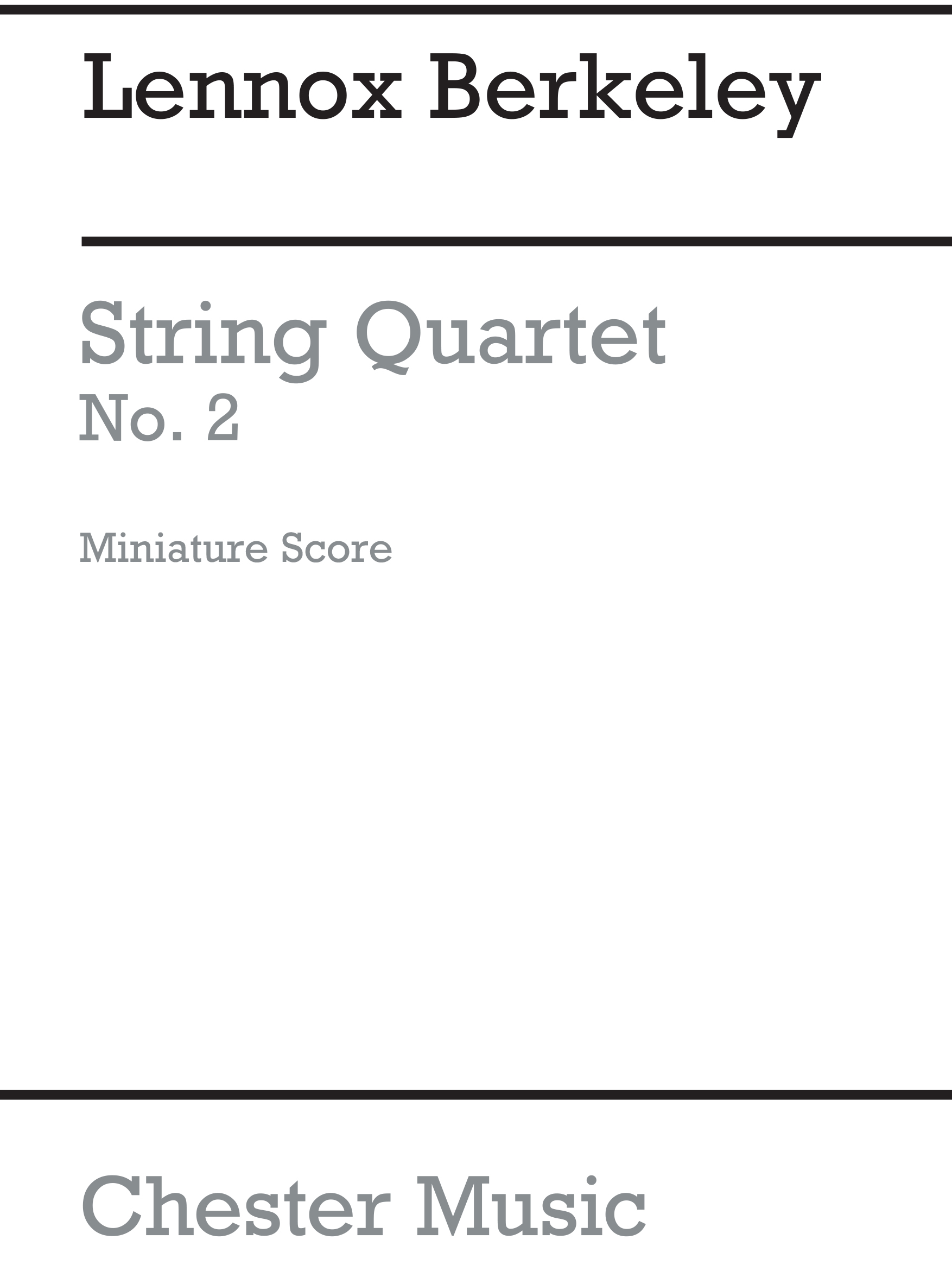 Lennox Berkeley: String Quartet No.2 Op.15 (Miniature Score): String Quartet: