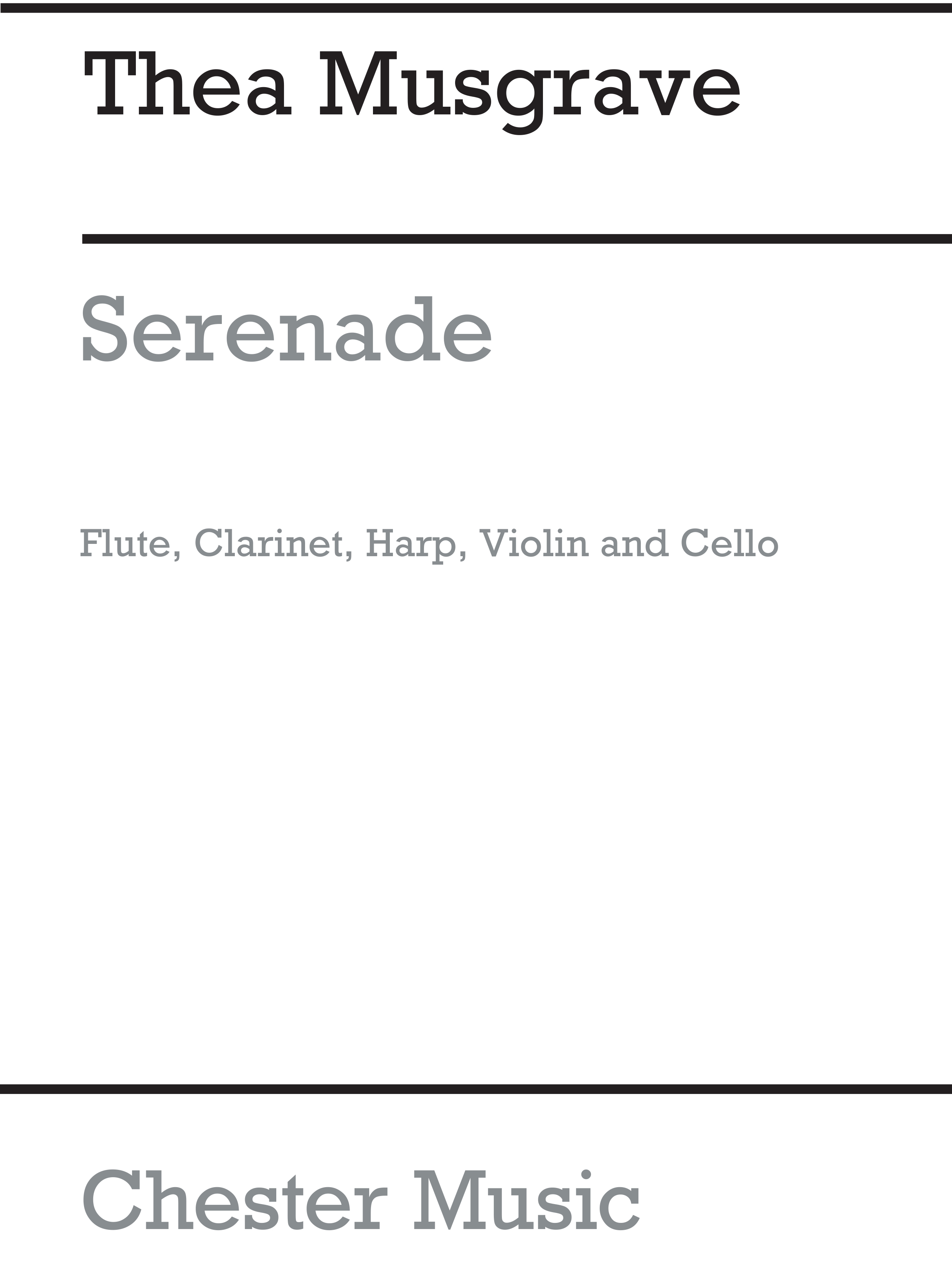 Thea Musgrave: Serenade: Chamber Ensemble: Study Score