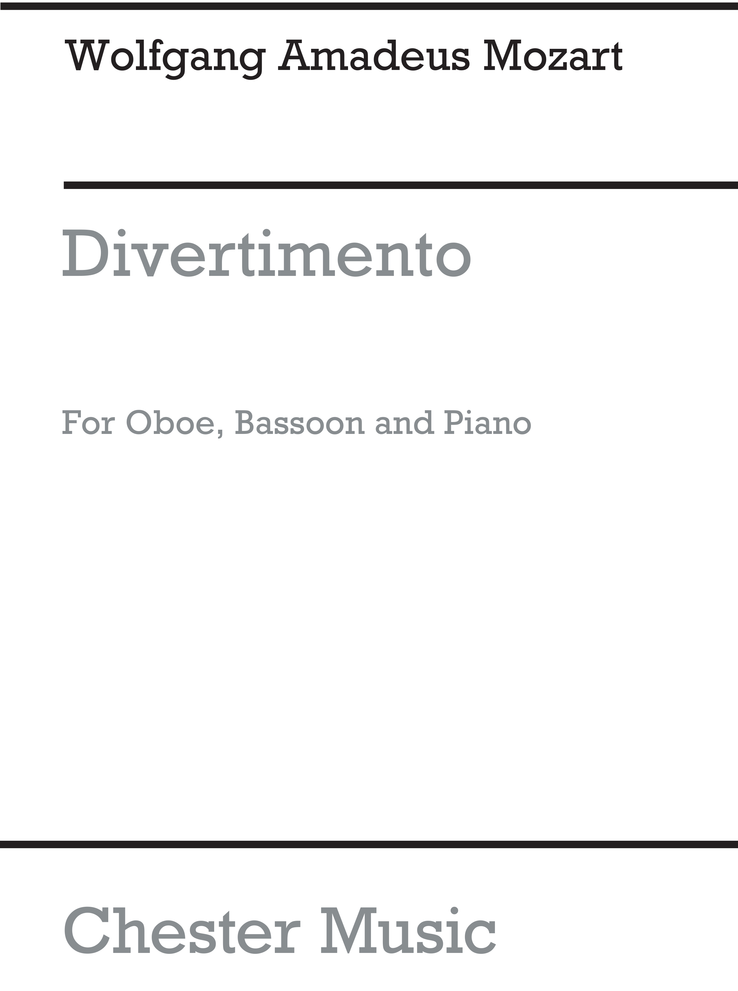 Wolfgang Amadeus Mozart: Divertimento (Oboe/Bassoon/Piano): Chamber Ensemble: