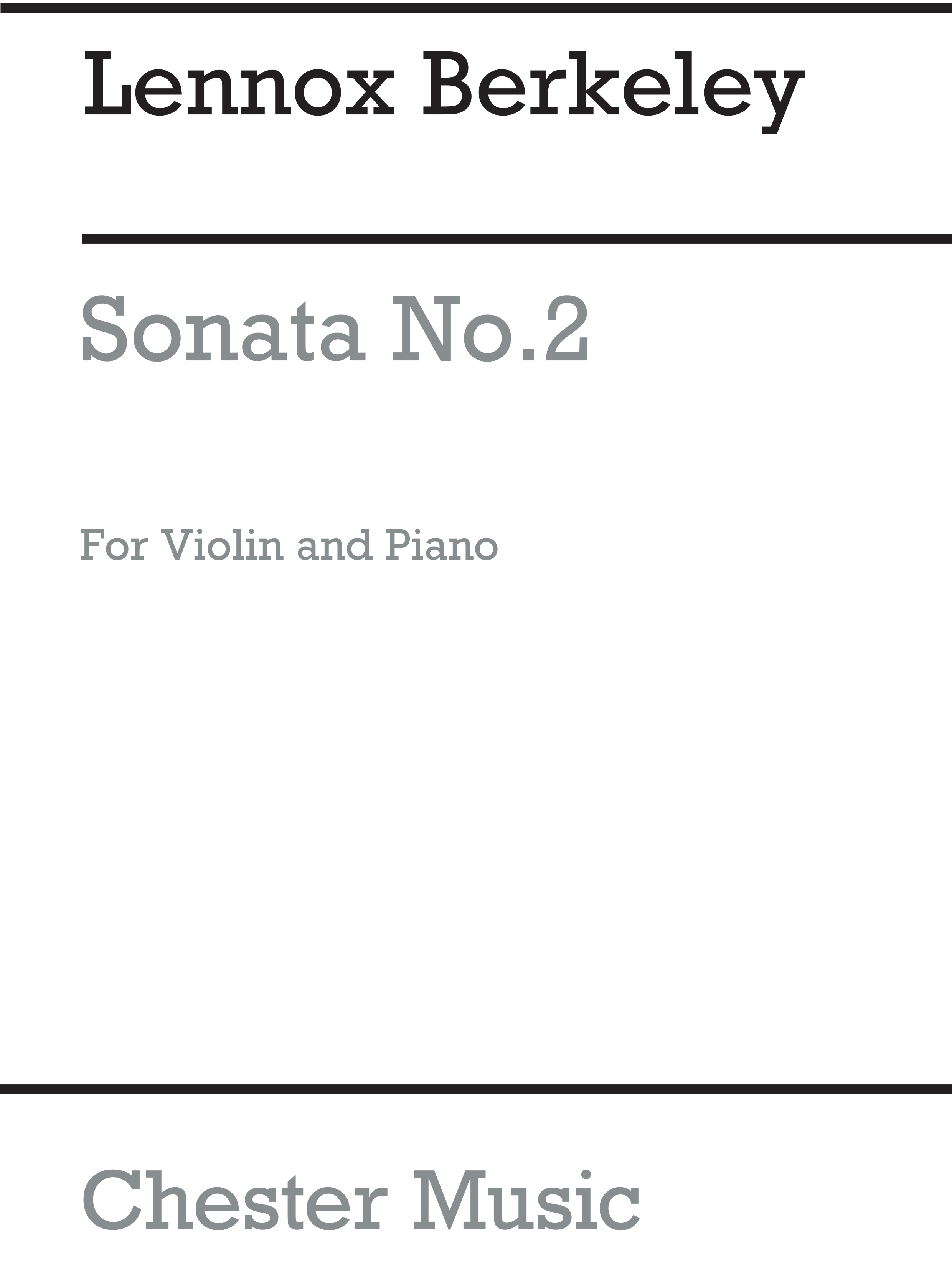 Lennox Berkeley: Sonata For Violin and Piano No.2  Op.1: Violin: Instrumental