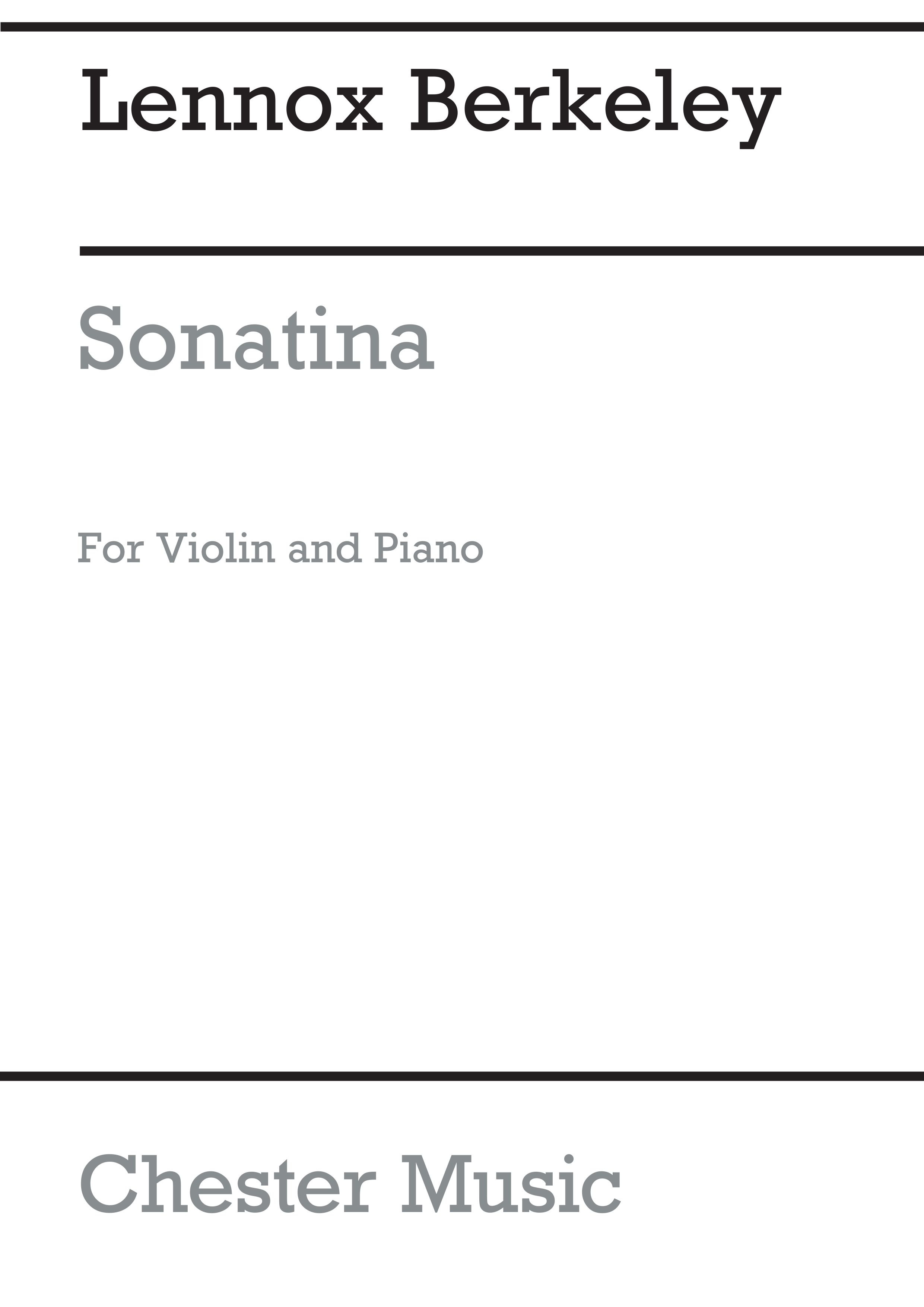 Lennox Berkeley: Sonatina For Violin and Piano: Violin: Instrumental Work