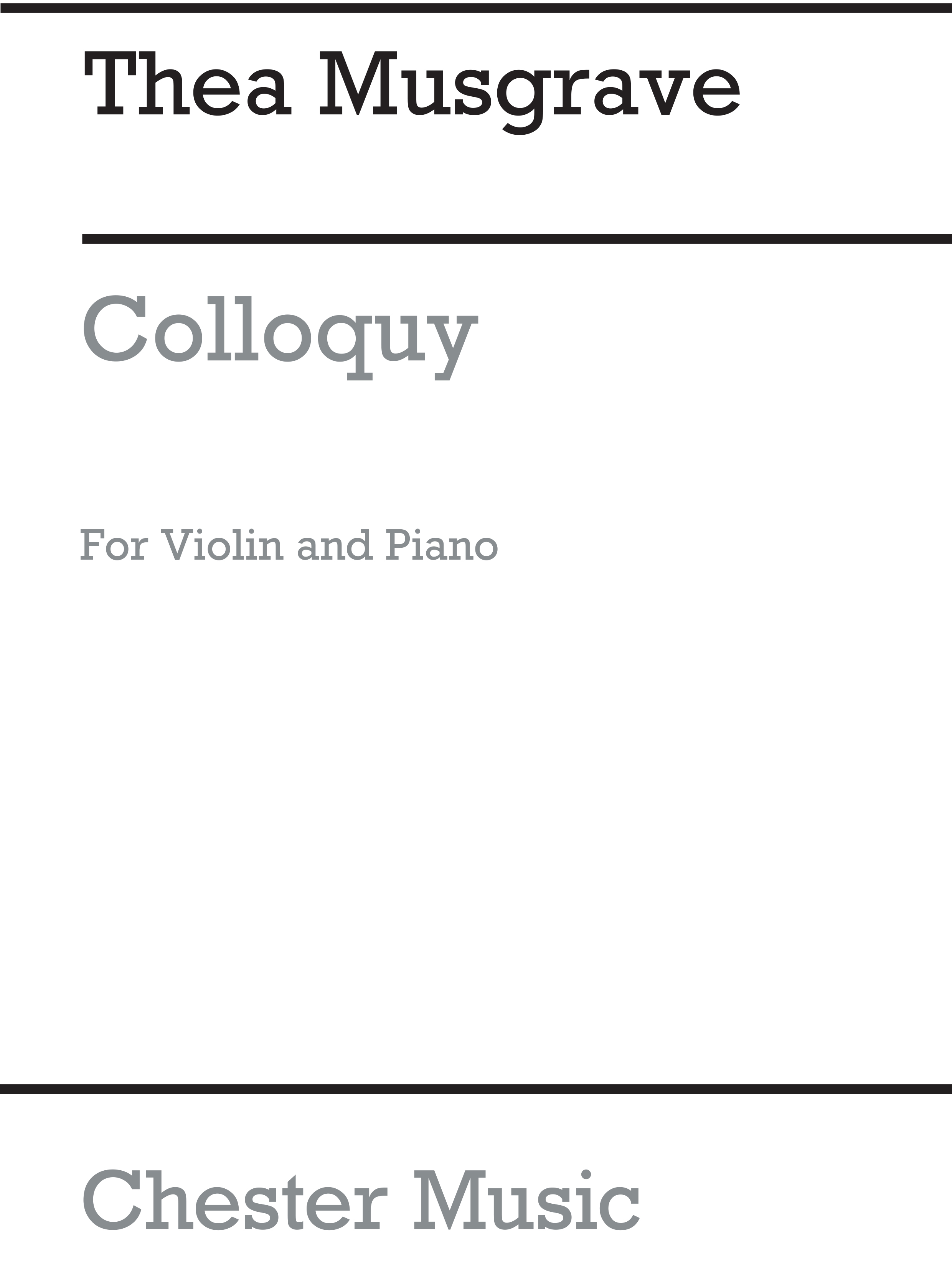 Thea Musgrave: Colloquy for Violin and Piano: Violin: Instrumental Work
