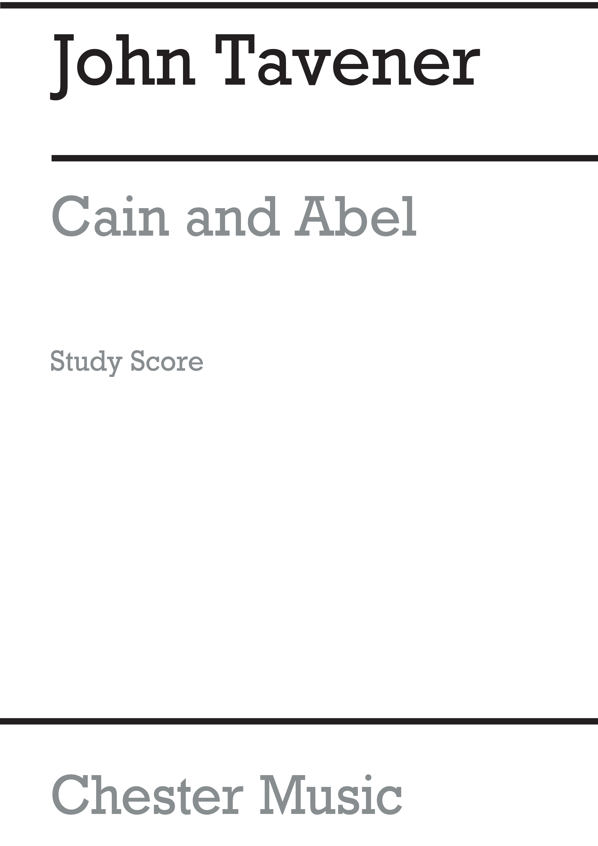 John Tavener: Cain And Abel: SATB: Score