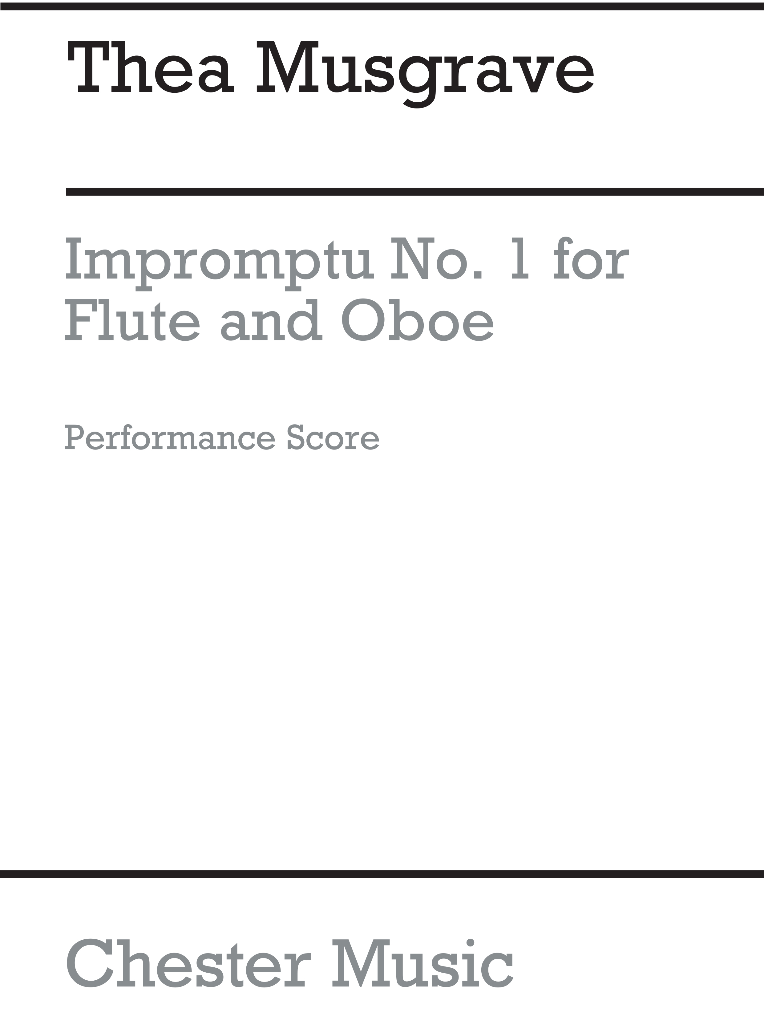 Thea Musgrave: Impromptu No.1 For Flute And Oboe: Flute & Oboe: Score