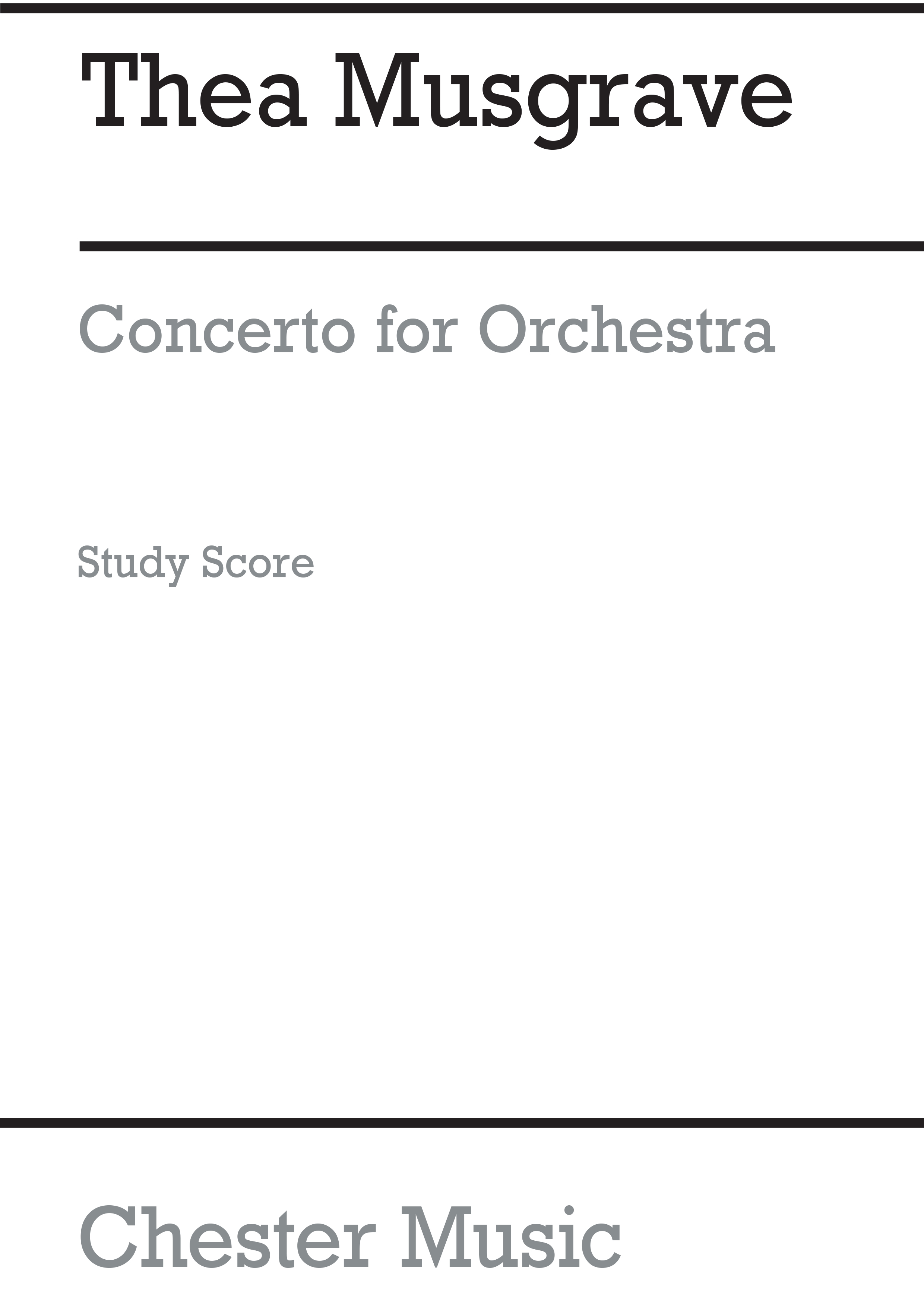 Thea Musgrave: Concerto For Orchestra (Full Score): Orchestra: Score