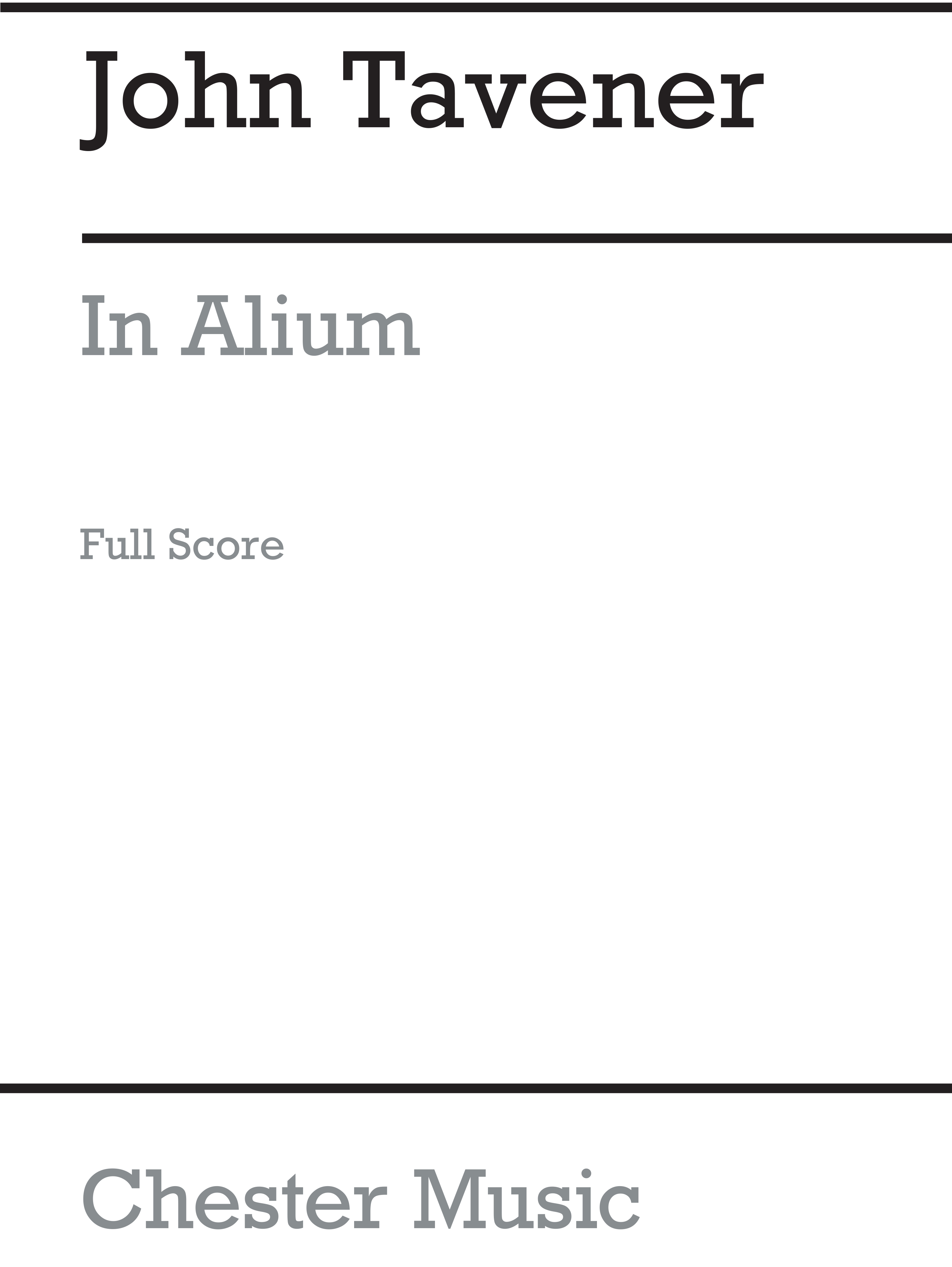 John Tavener: In Alium (Full Score): Soprano: Score