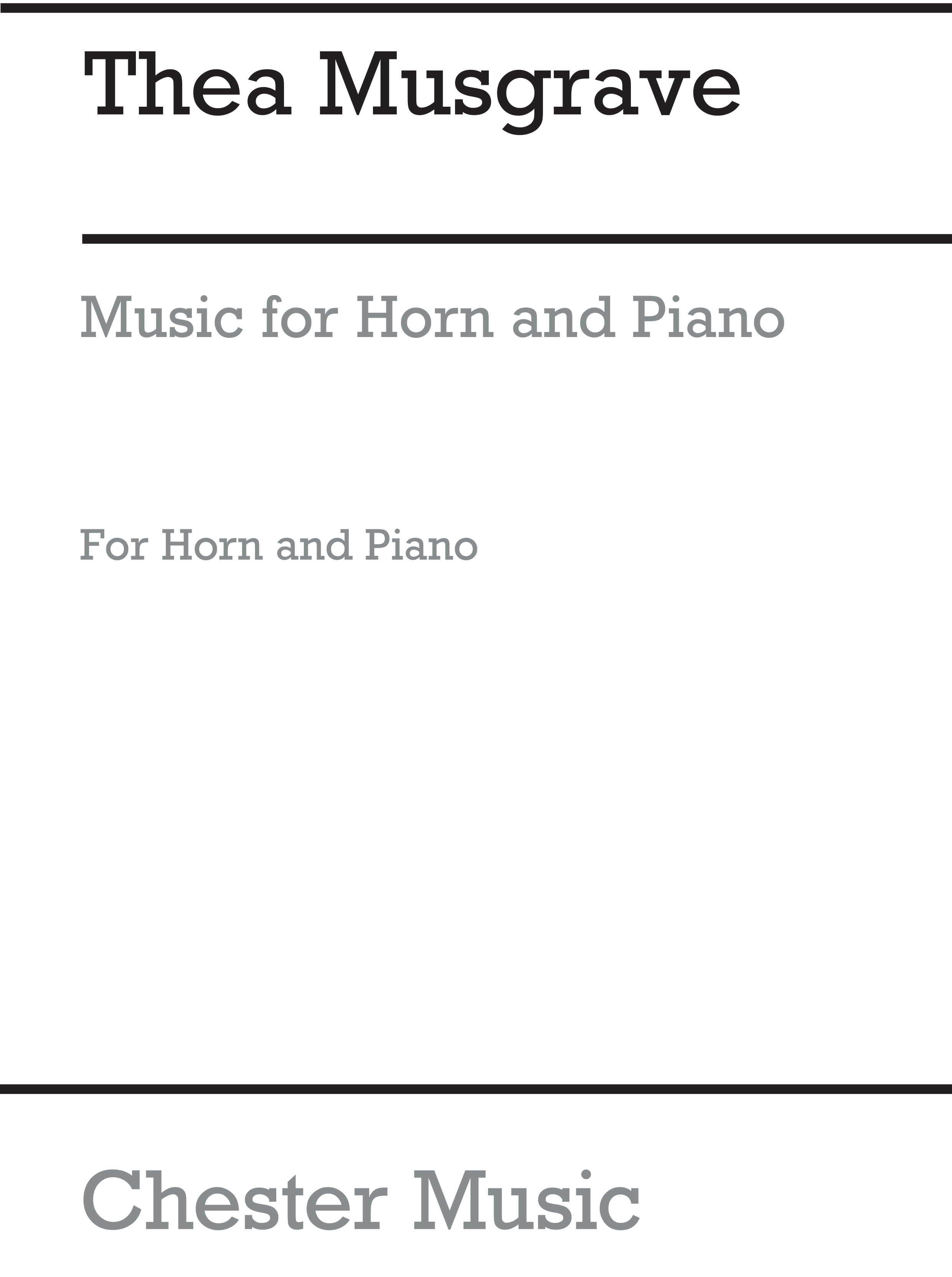 Thea Musgrave: Music for Horn and Piano: French Horn: Instrumental Work