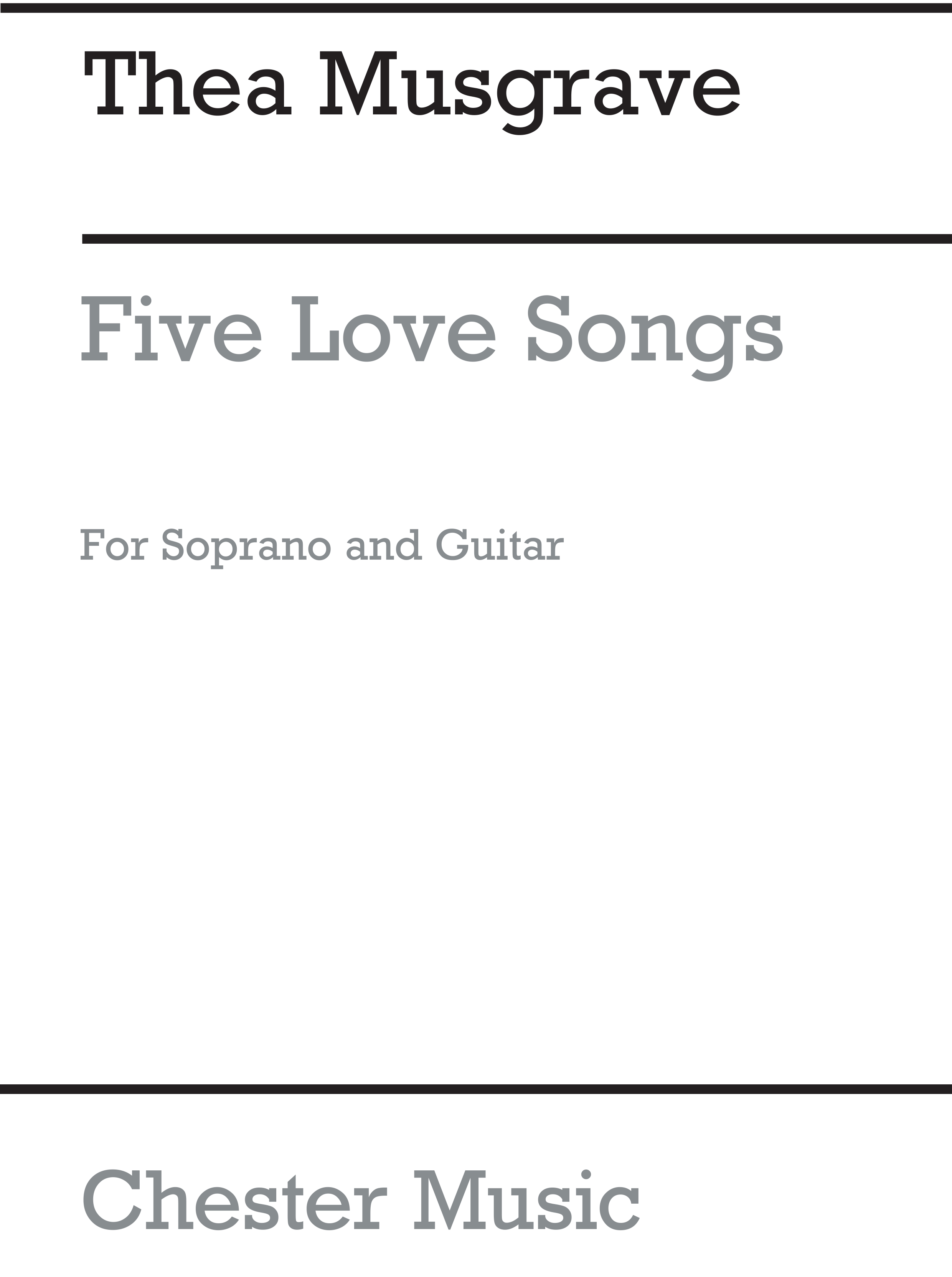Thea Musgrave: Five Love Songs: Soprano: Instrumental Work