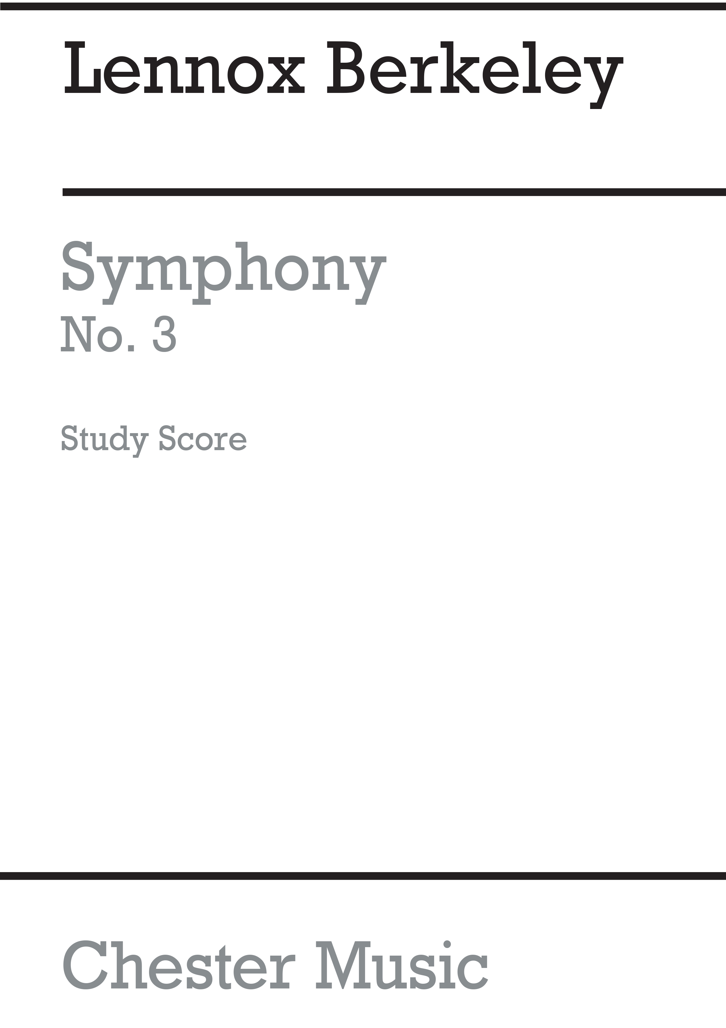 Lennox Berkeley: Symphony No.3 Op.74 (Miniature Score): Orchestra: Miniature