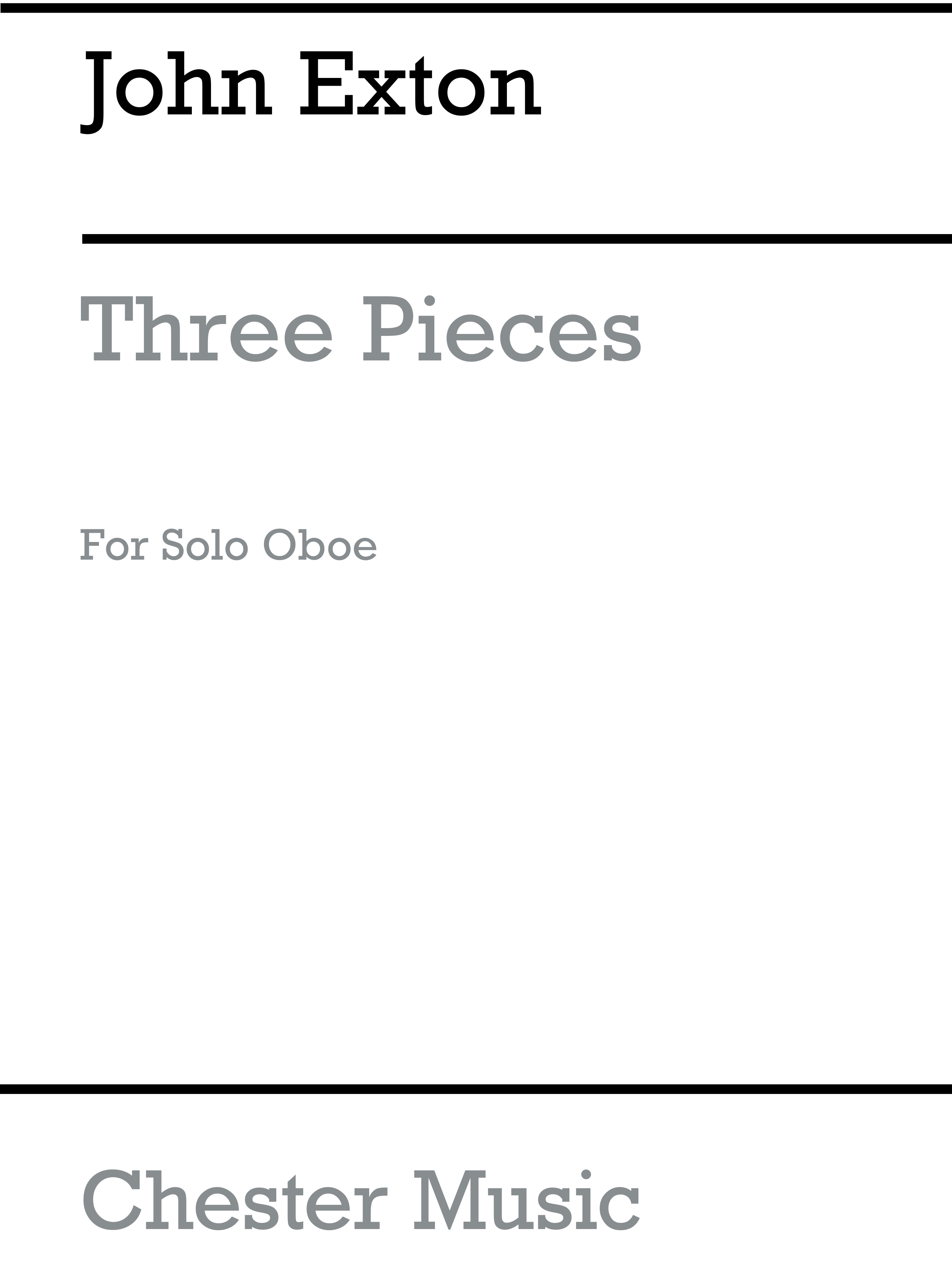 John Exton: Three Pieces for Oboe Solo: Oboe: Instrumental Work