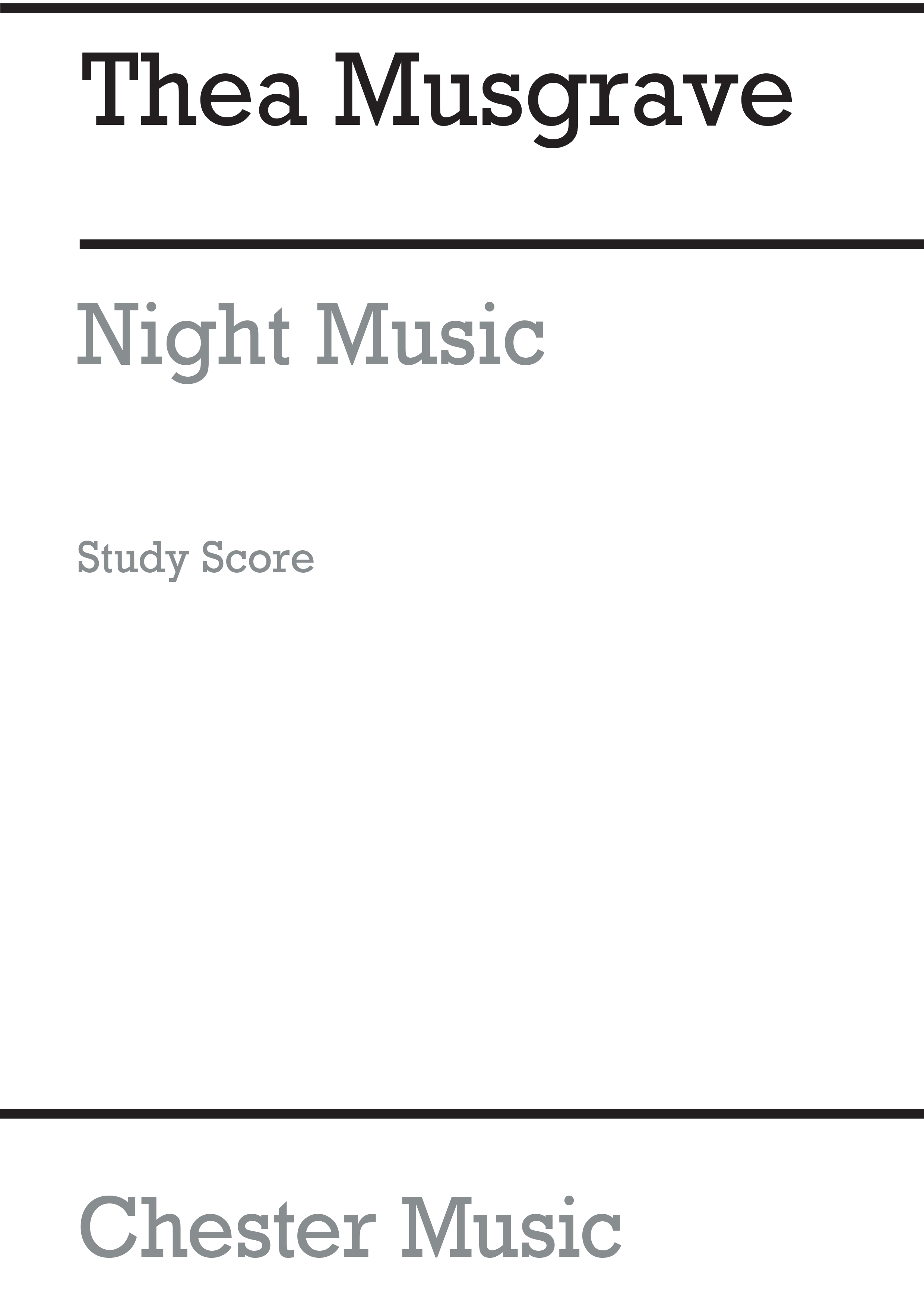 Thea Musgrave: Night Music: Orchestra: Study Score