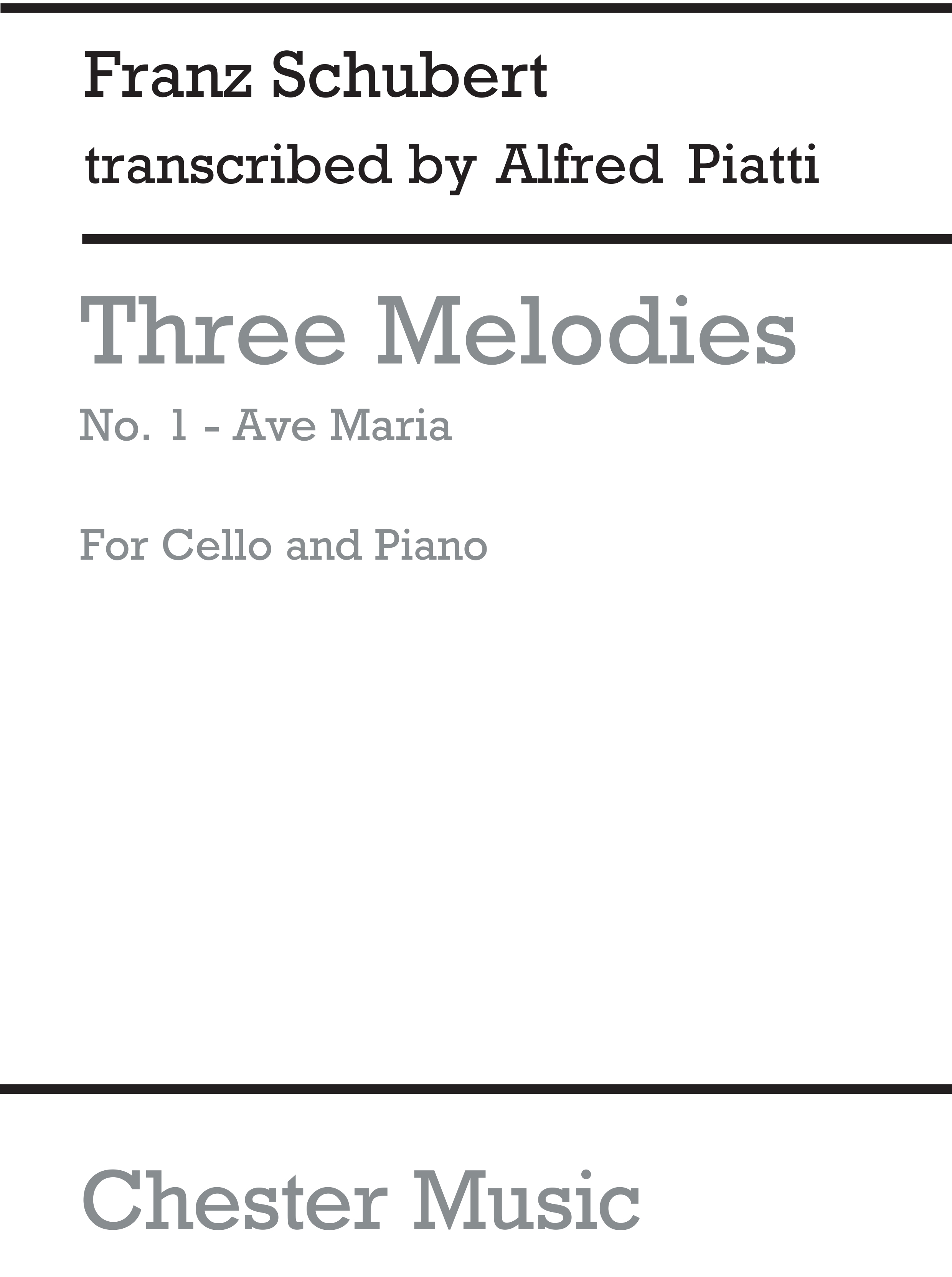 Franz Schubert: Ave Maria From Three Melodies: Cello: Instrumental Work