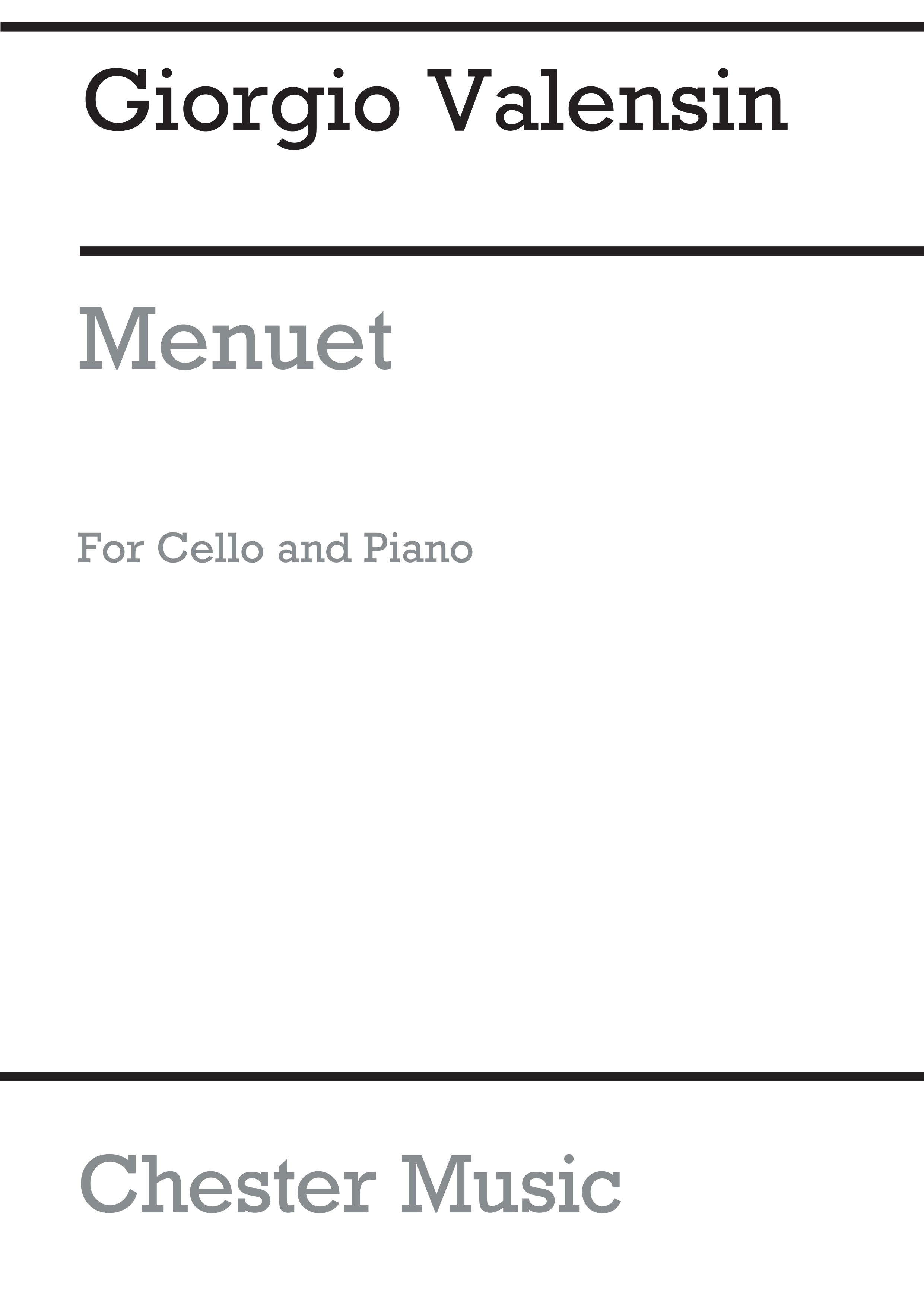 G. Valensin: Minuet for Cello and Piano: Cello: Instrumental Work