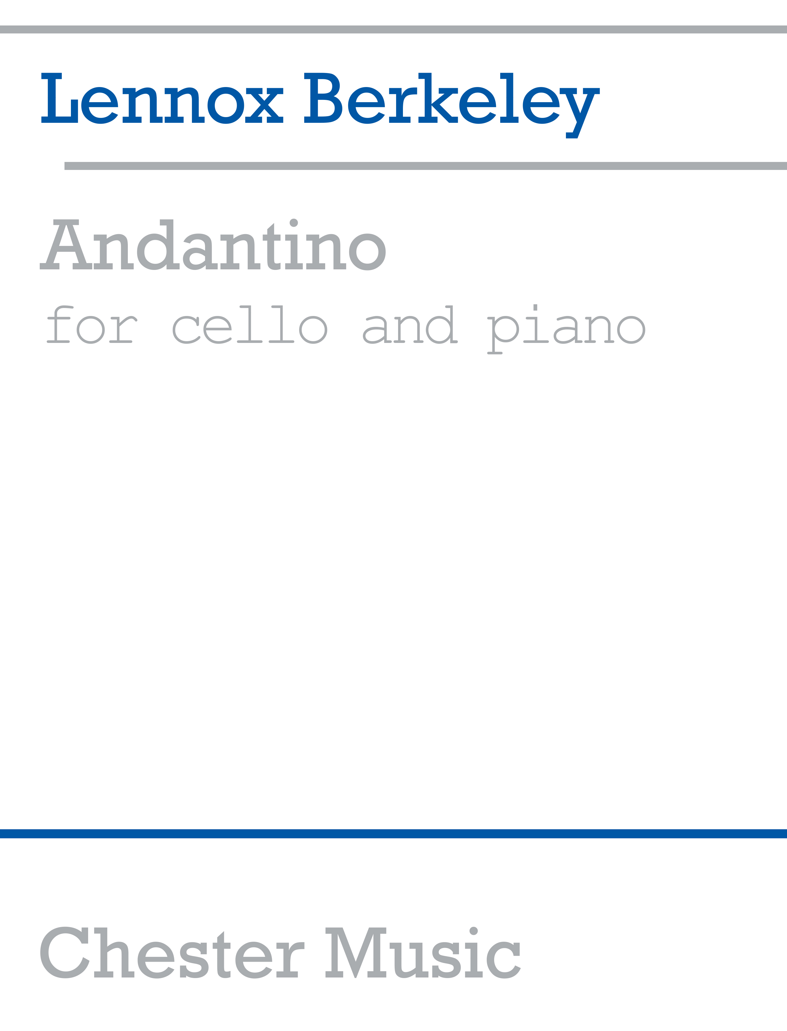 Lennox Berkeley: Andantino Op.21 No.2a: Cello: Instrumental Work