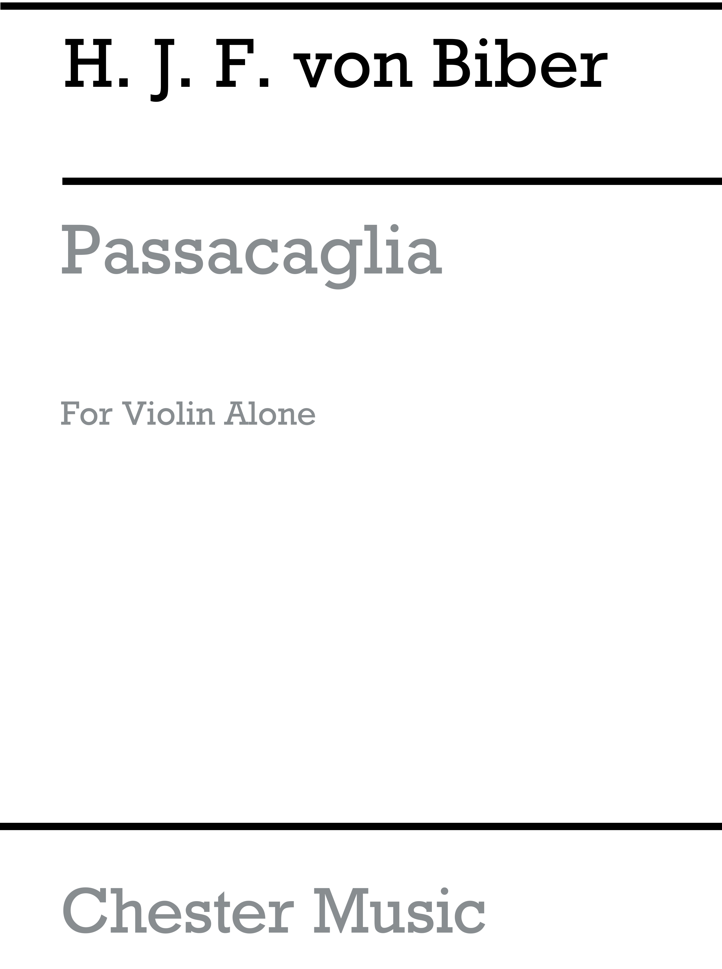 Heinrich Ignaz Franz Biber: Passacaglia: Violin: Instrumental Work