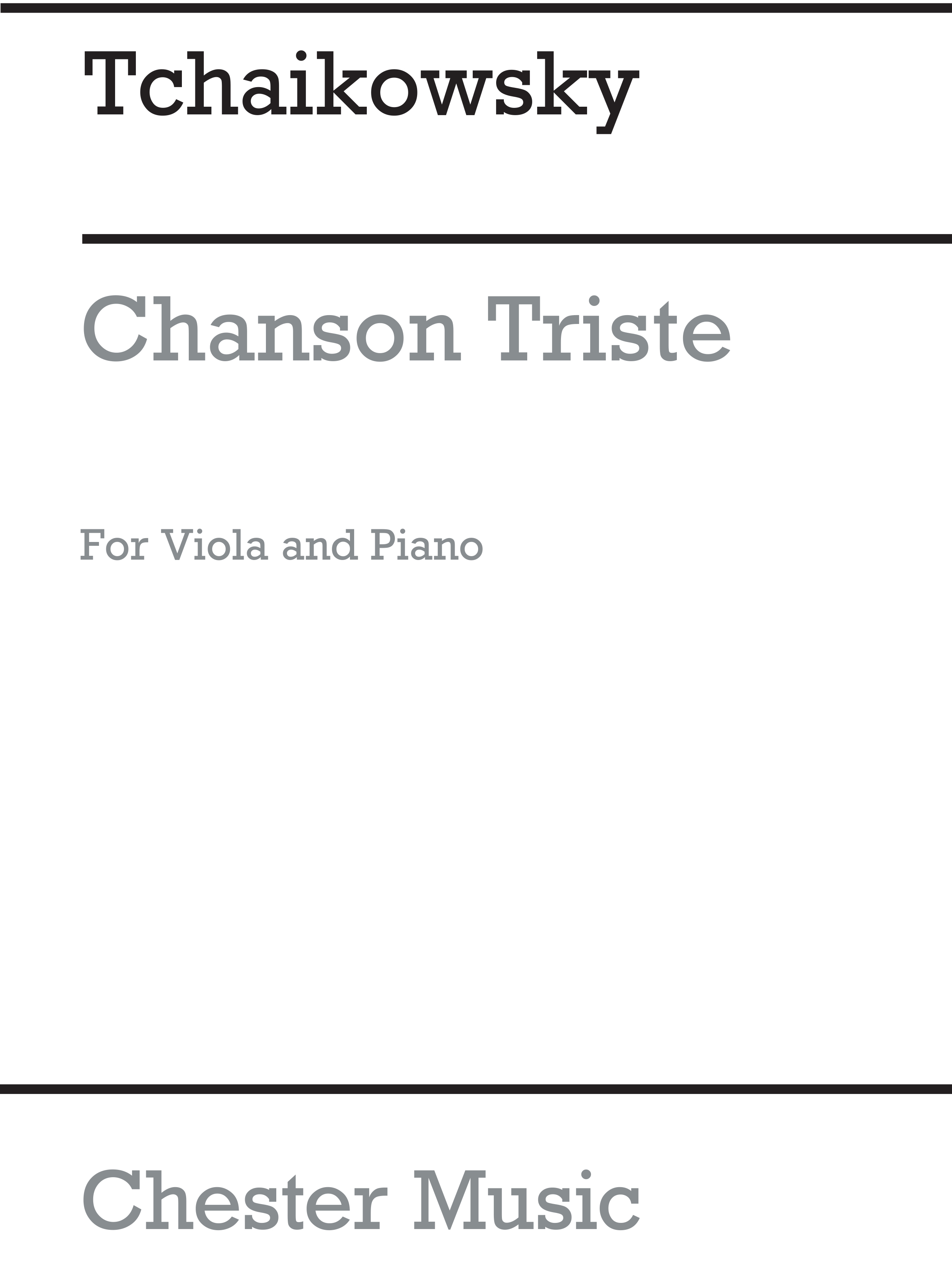 Pyotr Ilyich Tchaikovsky Watson Forbes: Chanson Triste Op40 No2: Viola: