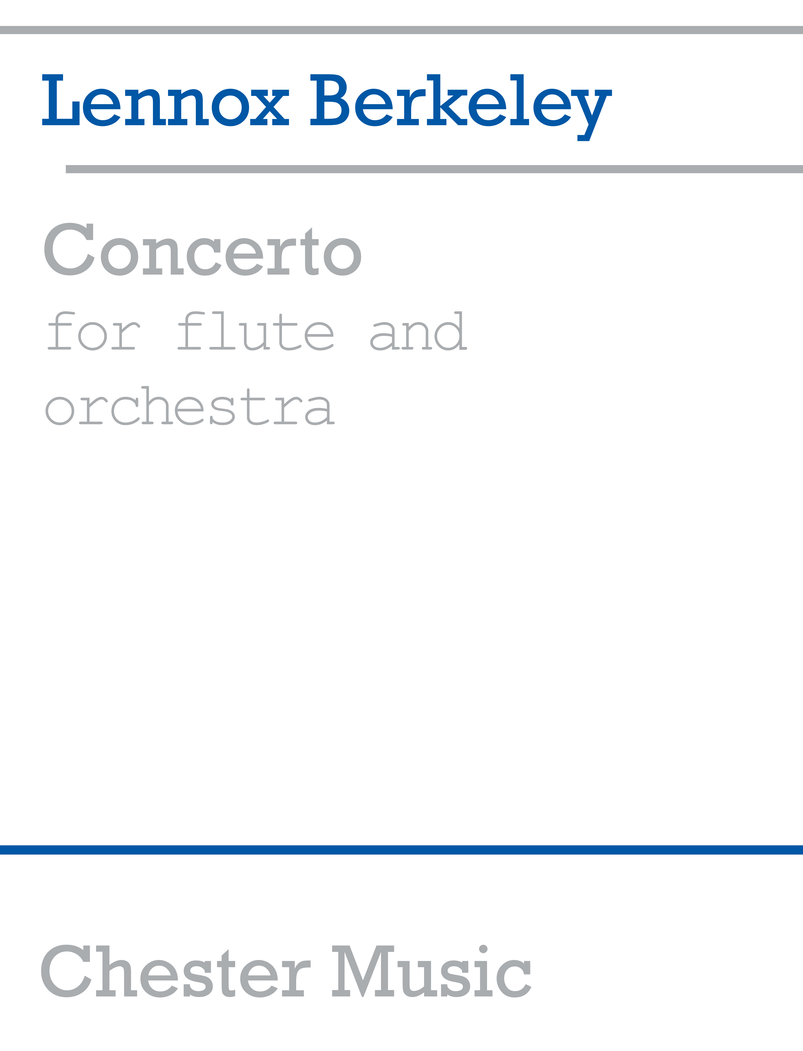 Lennox Berkeley: Concerto For Flute And Orchestra Op.36: Flute: Instrumental
