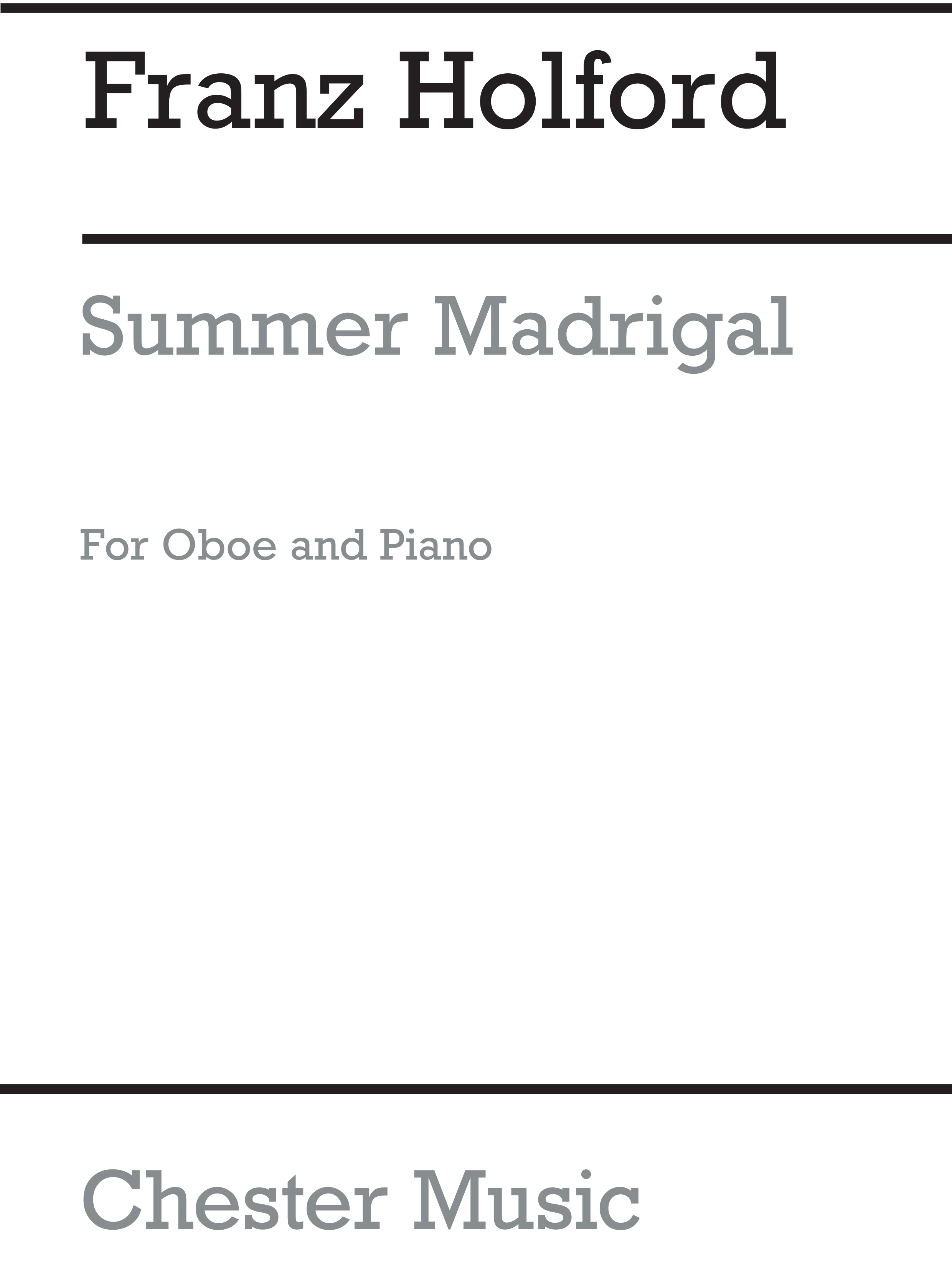 F. Holford: Summer Madrigal: Oboe: Instrumental Work