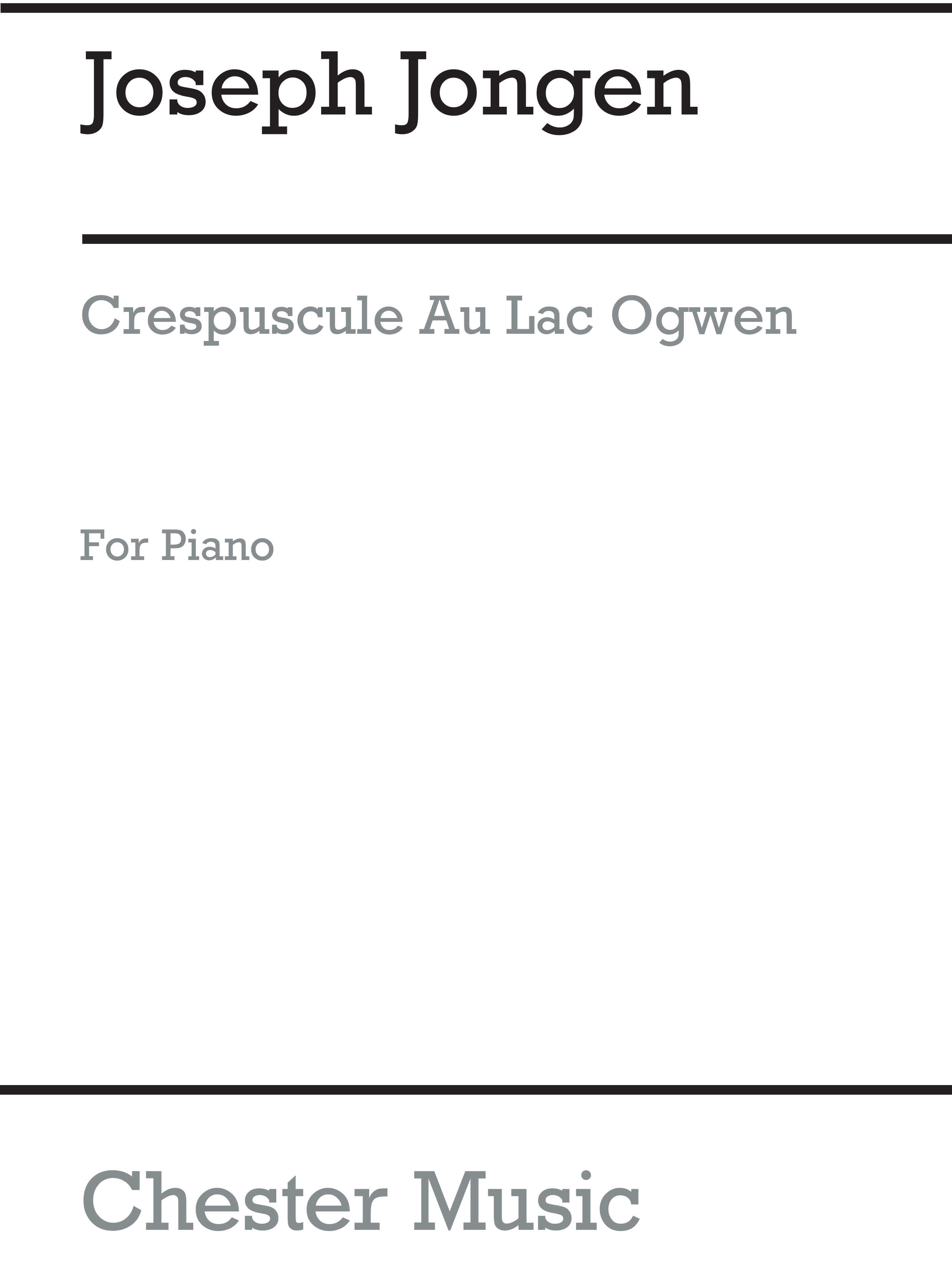 Joseph Jongen: Crepuscule Au Lac Ogwen Impression (Piano): Piano: Instrumental