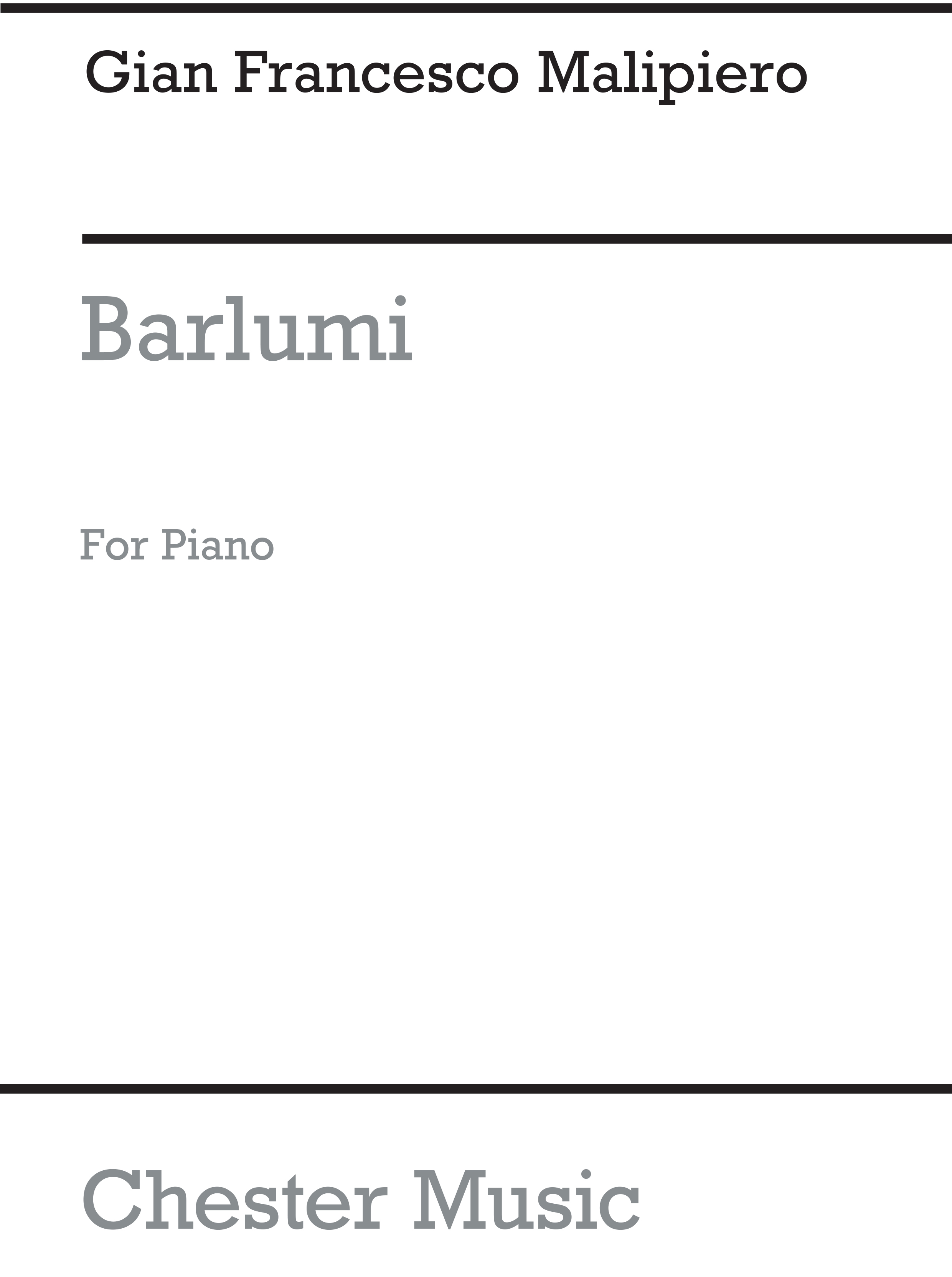 Gian Francesco Malipiero: Barlumi for Piano: Piano: Instrumental Work