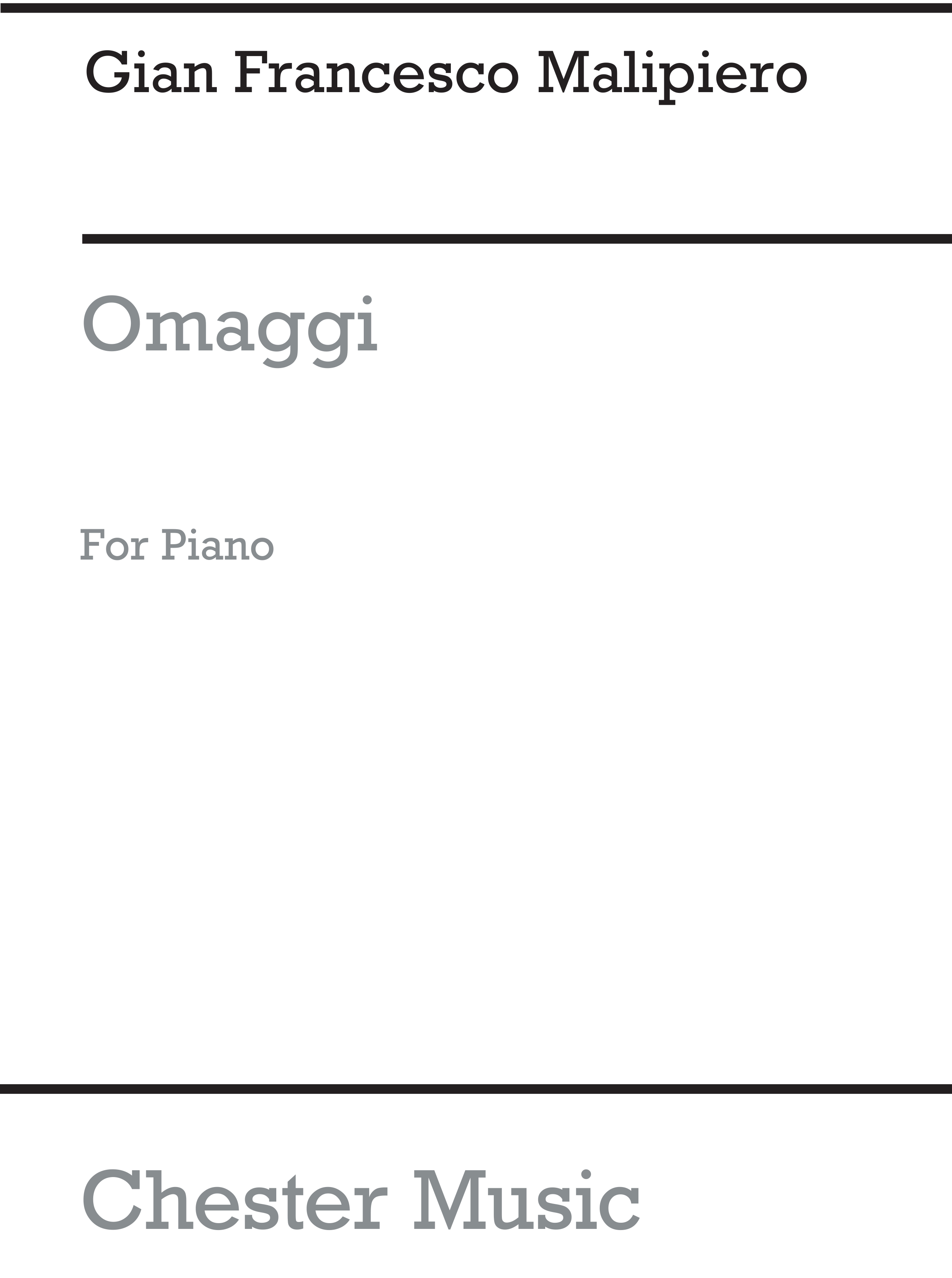 Gian Francesco Malipiero: Omaggi for Piano Solo: Piano: Instrumental Work