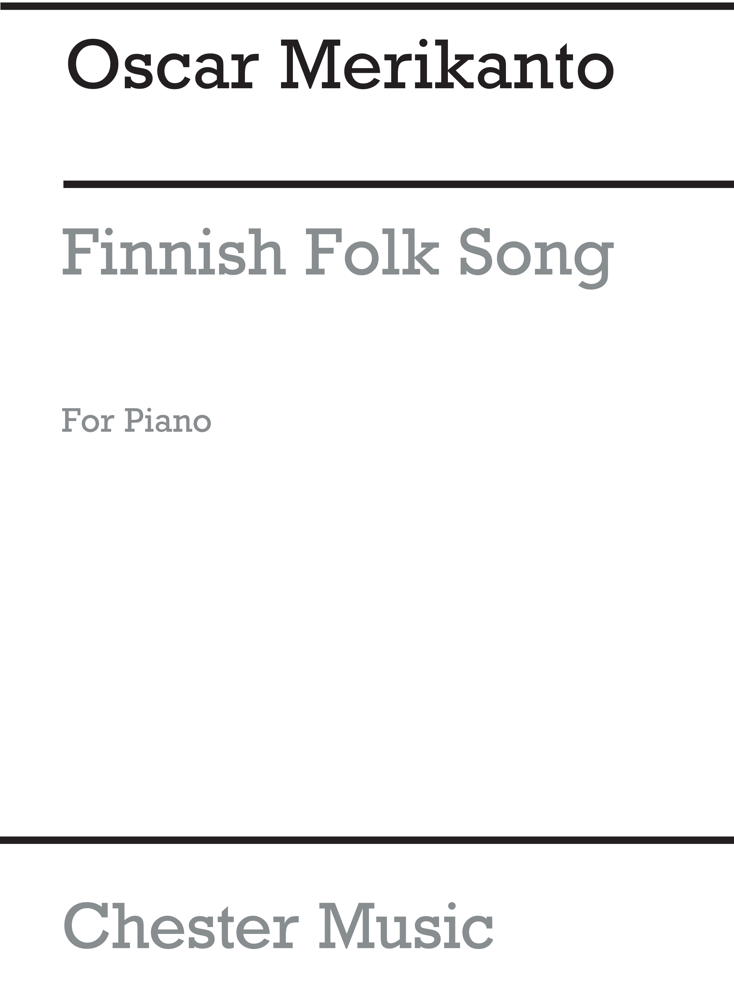 Oskar Merikanto: Finnish Folk Song Variations for Piano: Piano: Instrumental