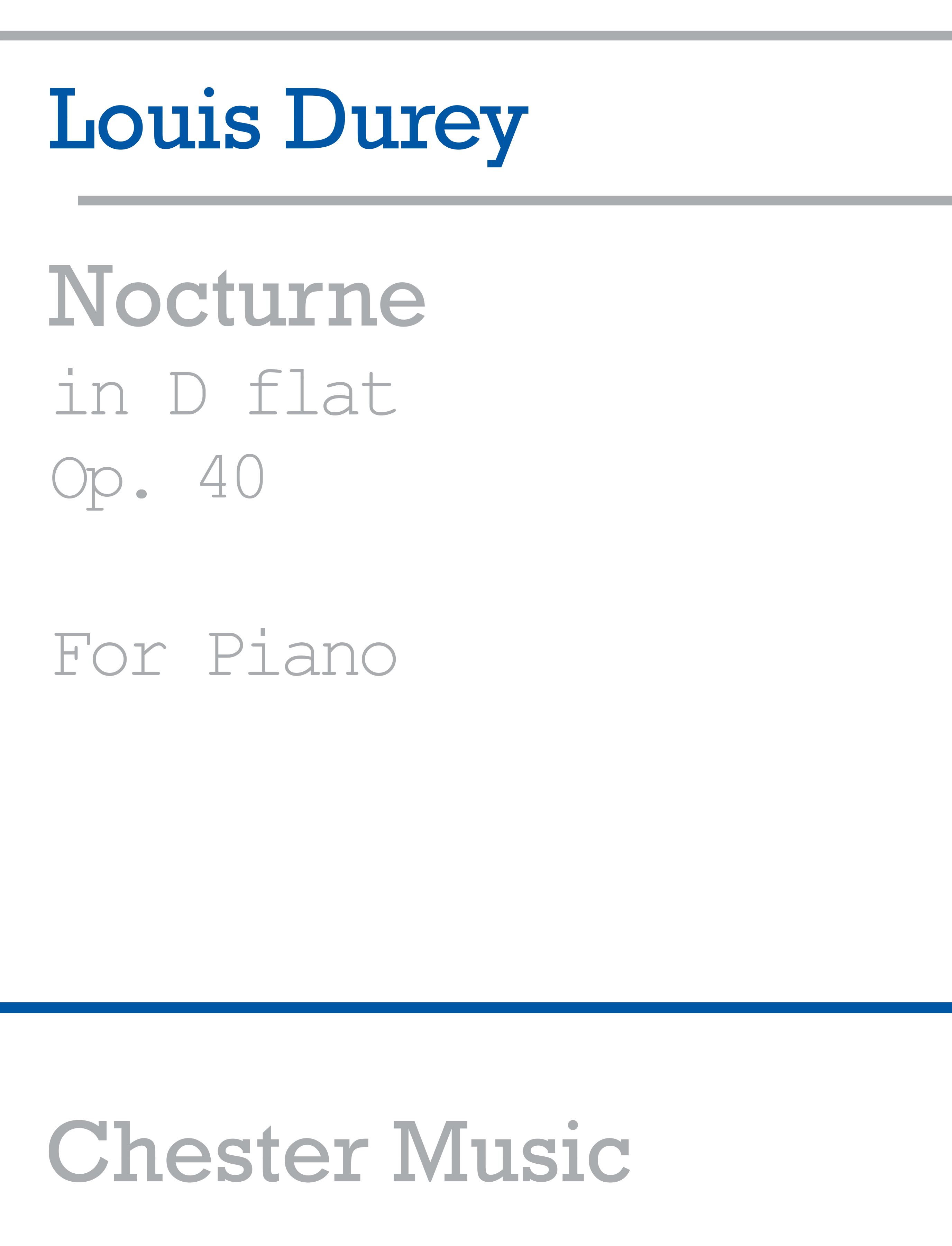 Louis Durey: Nocturne In D Flat  Op.40: Piano: Instrumental Work