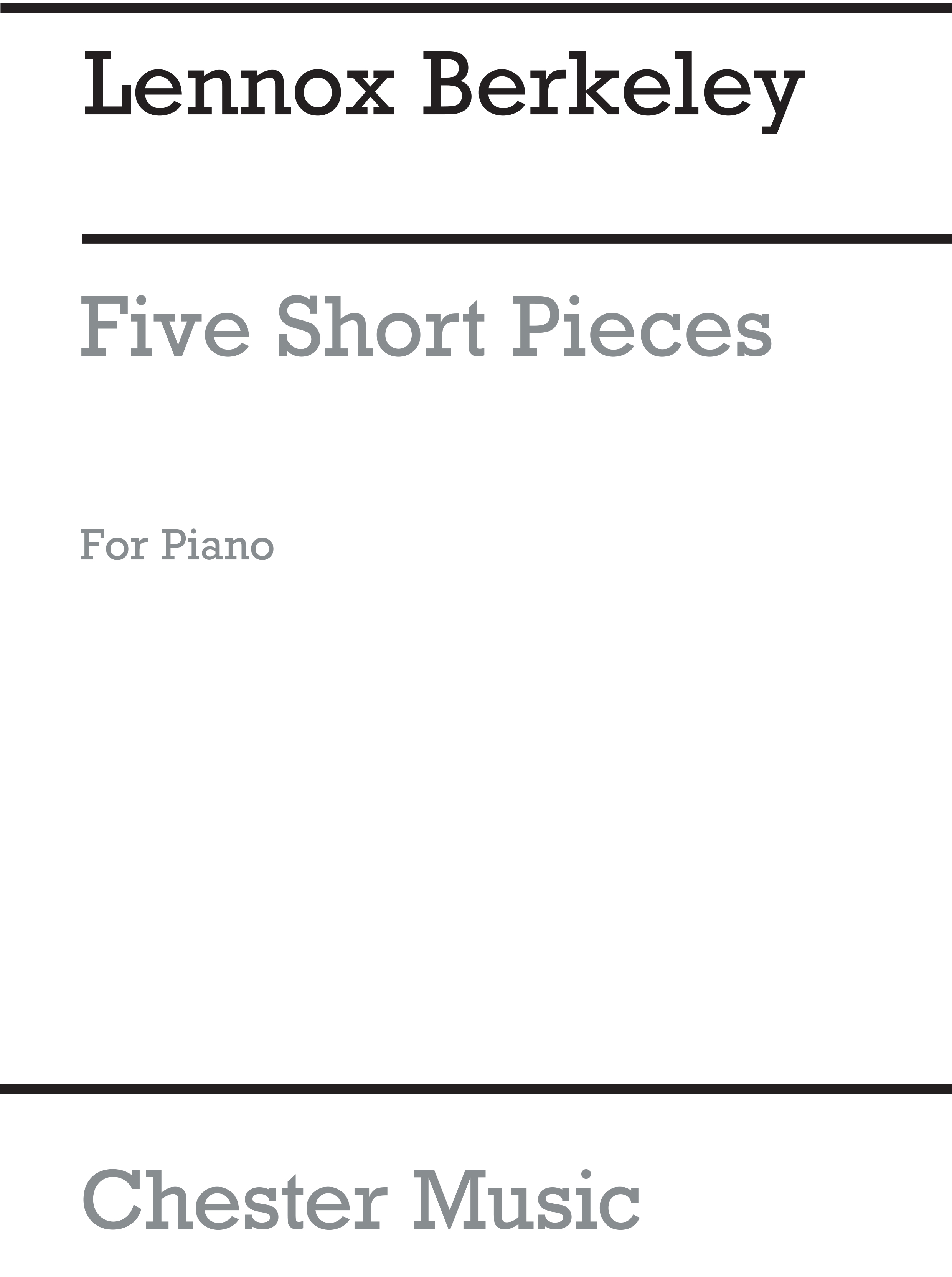 Lennox Berkeley: Short Pieces(5): Piano: Instrumental Work