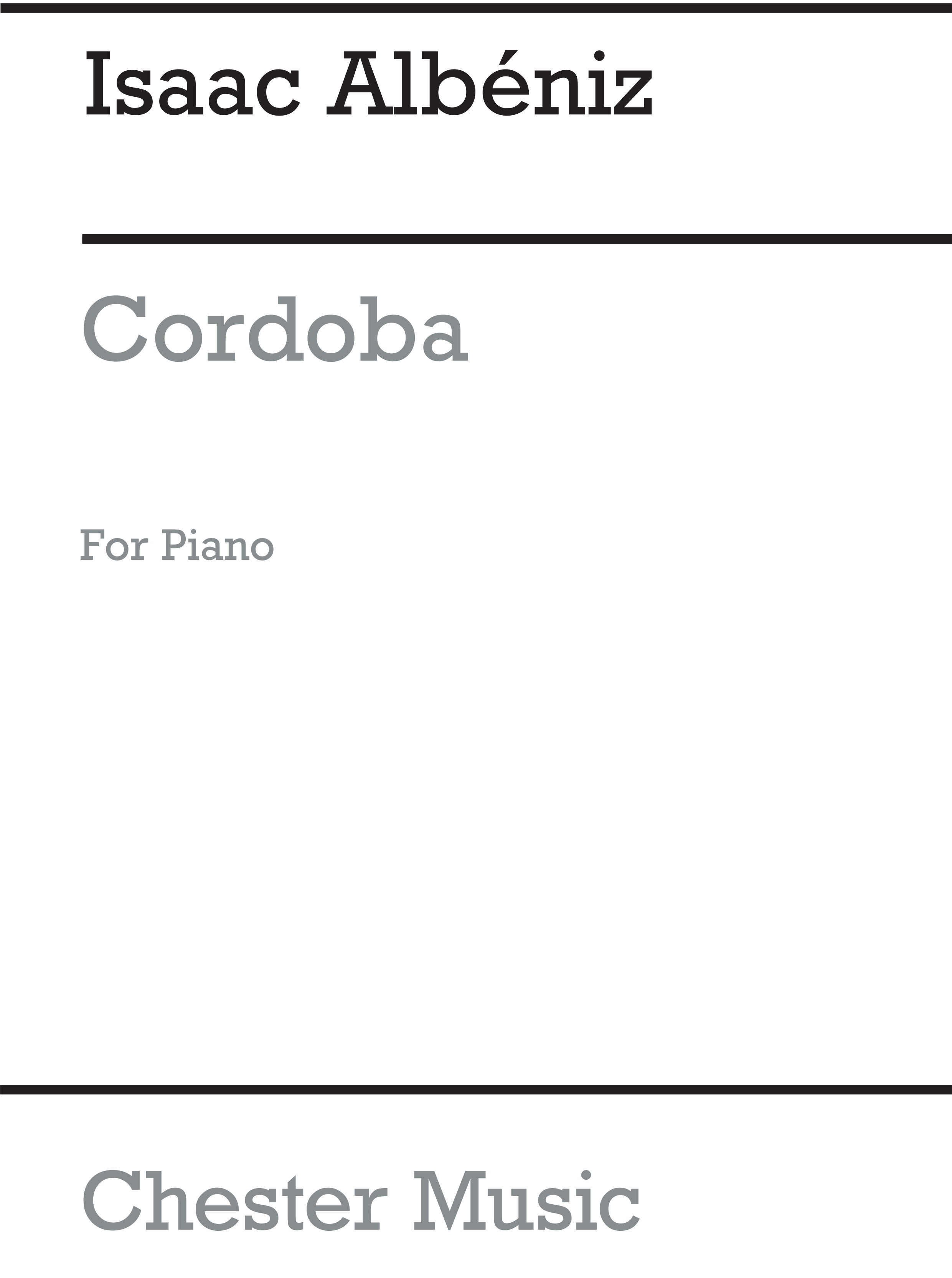 Isaac Albniz: Cordoba Op.232 No.4: Piano: Instrumental Work
