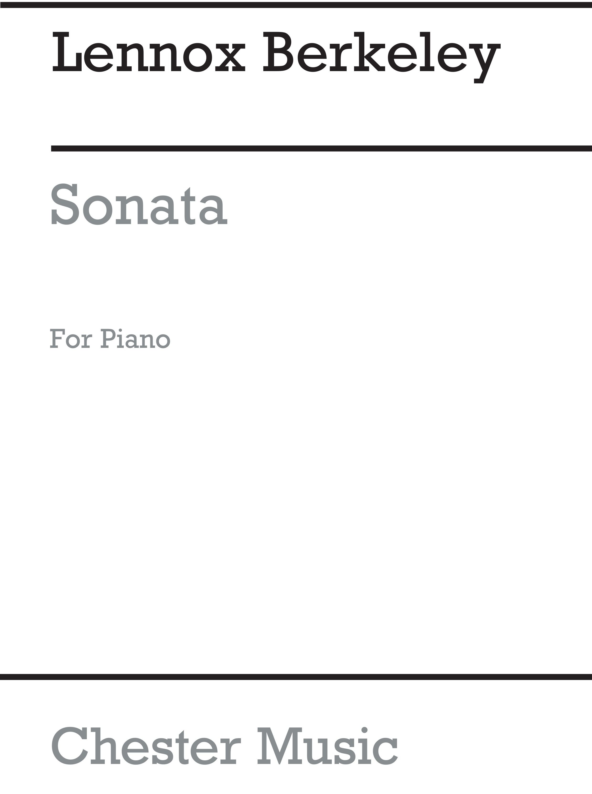 Lennox Berkeley: Sonata in A For Piano  Op.20: Piano: Instrumental Work